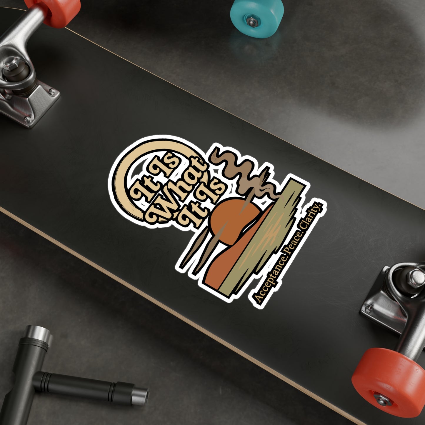 It Is What It Is - Phrase Sticker for Laptop, Water Bottle - Motivational Gift for Students, Teens, Adults