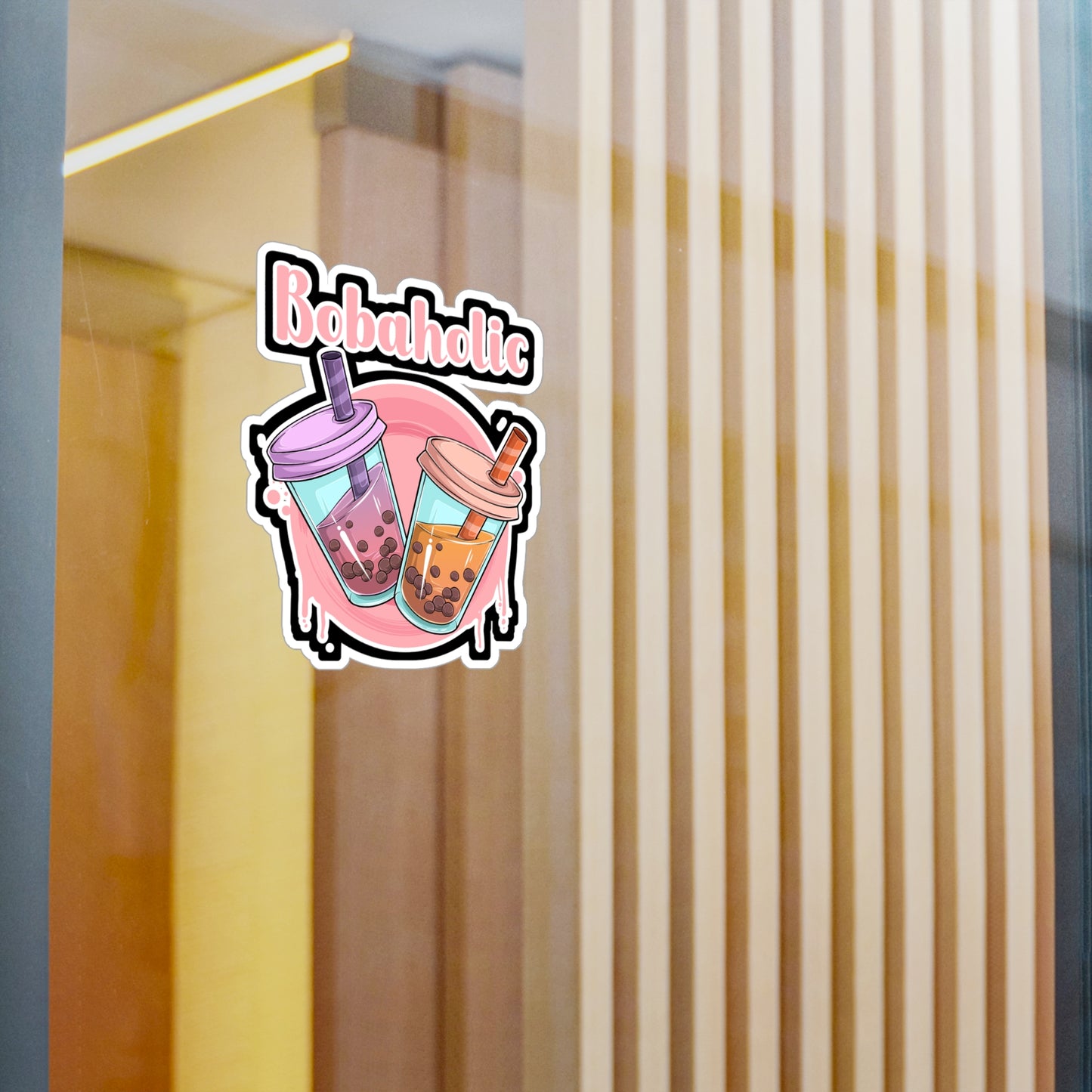 Bobaholic - Dessert Sticker for Wall, Laptop, Window, Truck, Car Dessert Gift Vinyl Food Decal Sticker