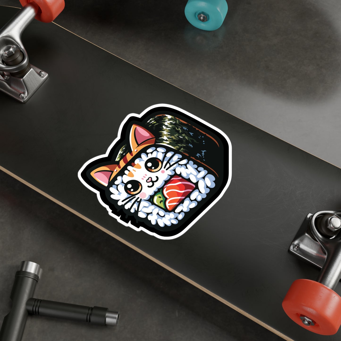 Sushi Cat - Sushi Sticker for Car Window Laptop Sticker. Water Bottle Sticker, Vinyl Fish Decal, Rolls Sticker - Sushi Gift
