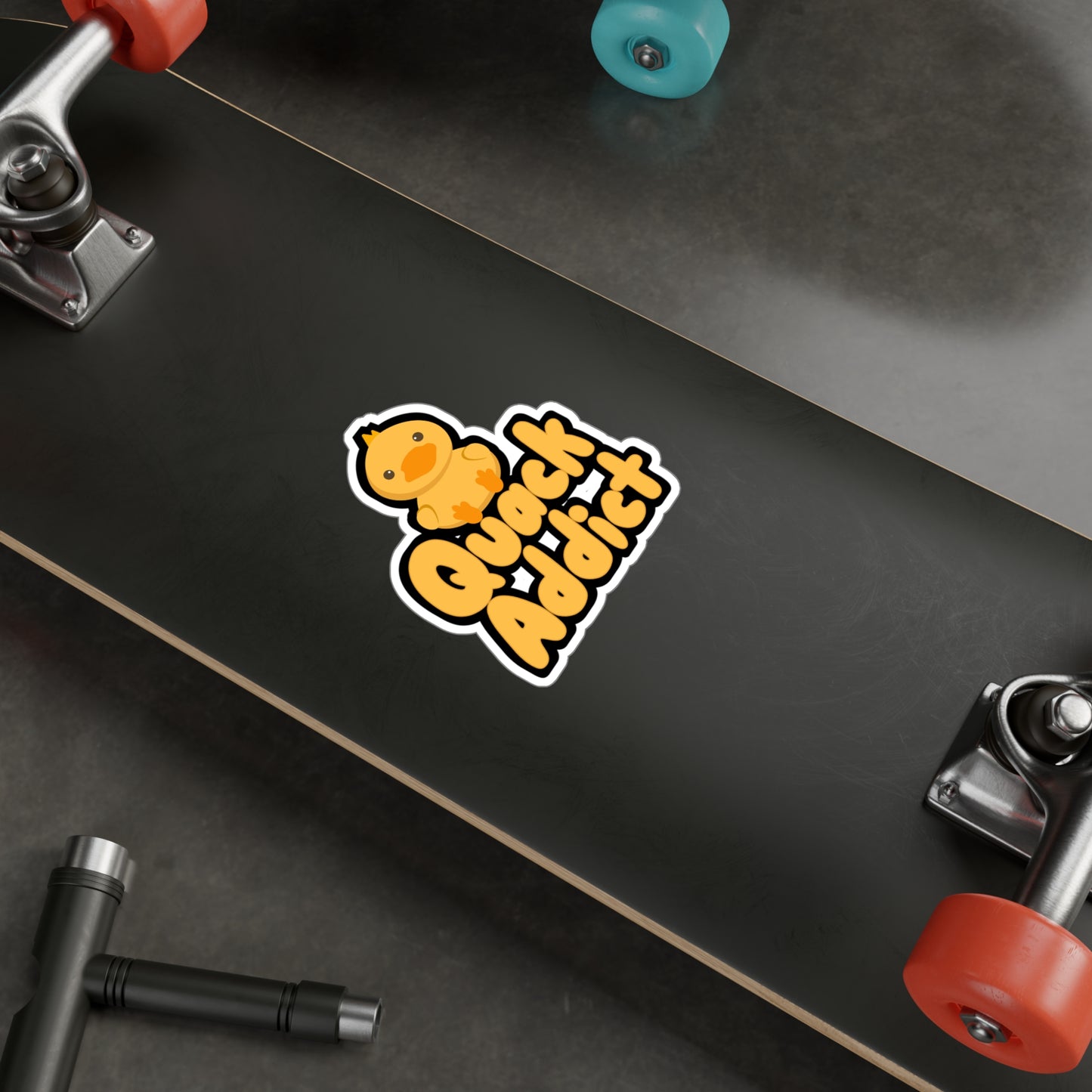 Quack Addict - Quack Sticker for Wall, Laptop, Window, Truck, Car Quack Gift Vinyl Rubber duck Decal Sticker
