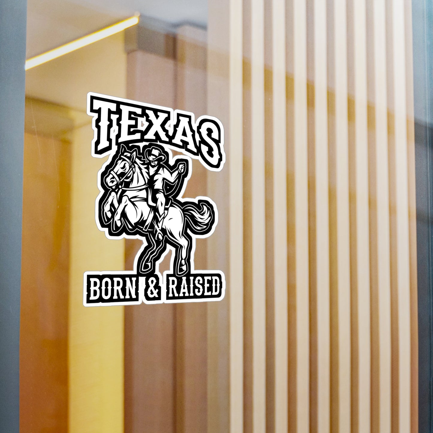 Texas Born & Raised - Cowboy Sticker for Car Window Laptop Sticker. Water Bottle Sticker, Vinyl Cowgirl Decal, Western Sticker - Cowboy Gift