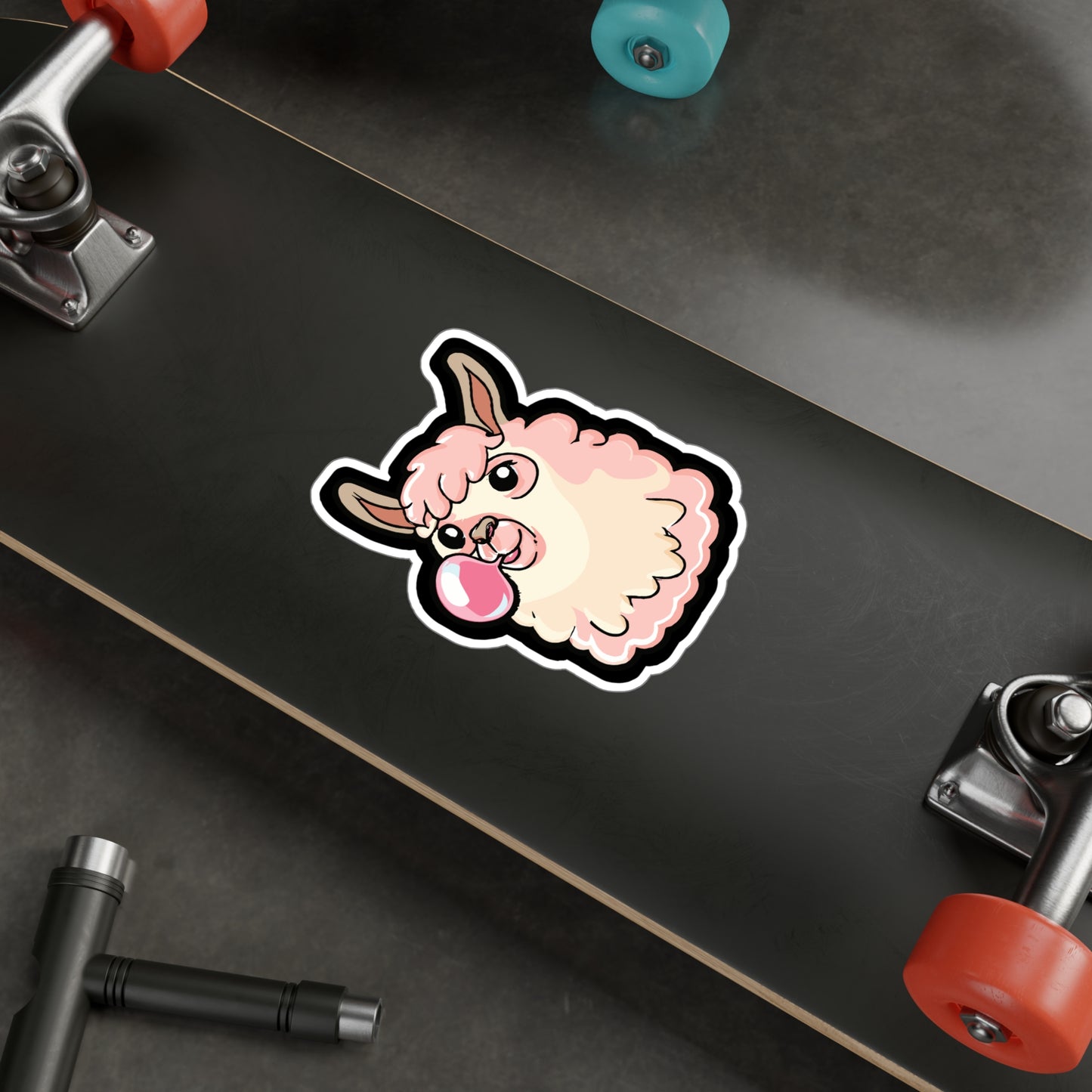 Llama with Bubblegum - Llama Sticker for Car Window Laptop Sticker. Water Bottle Sticker, Vinyl Bubblegum Decal, Quirky Sticker - Llama Gift