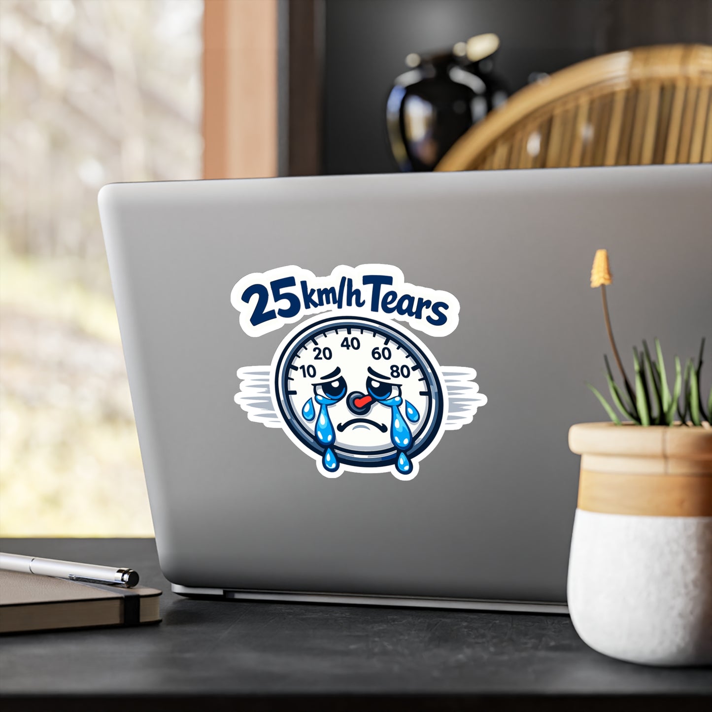 E-Bike Sticker "25 km/h Tears" Waterproof Vinyl Decals for Electric Bike, Laptop or Water Bottle, Funny eCycling Gift