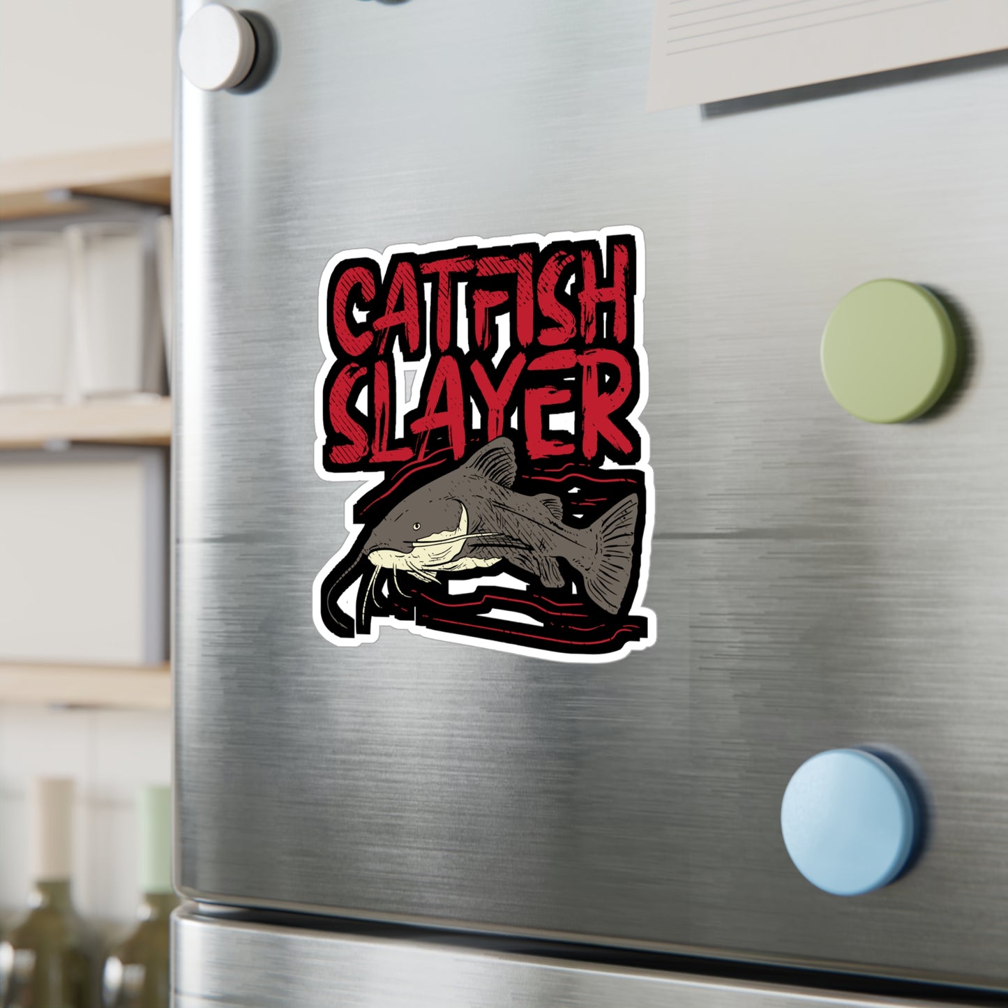 Catfish Slayer - Catfish Sticker for Car Window Wall Laptop Sticker. Water Bottle Sticker, Vinyl Goonch Decal, Bait Sticker - Catfish Gift