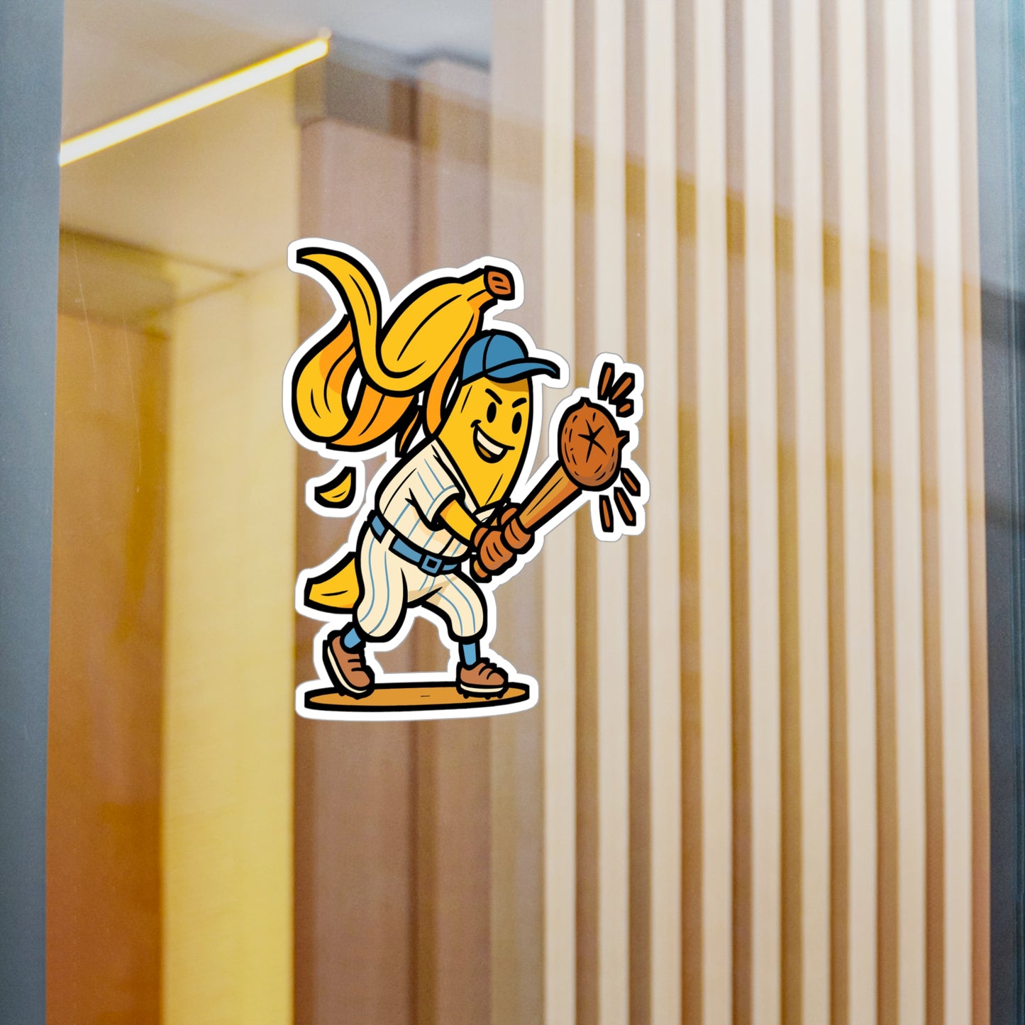 Baseball Banana - Baseball Sticker for Laptop, Water Bottle, Kids & Teens, Funny Sports Gift Idea