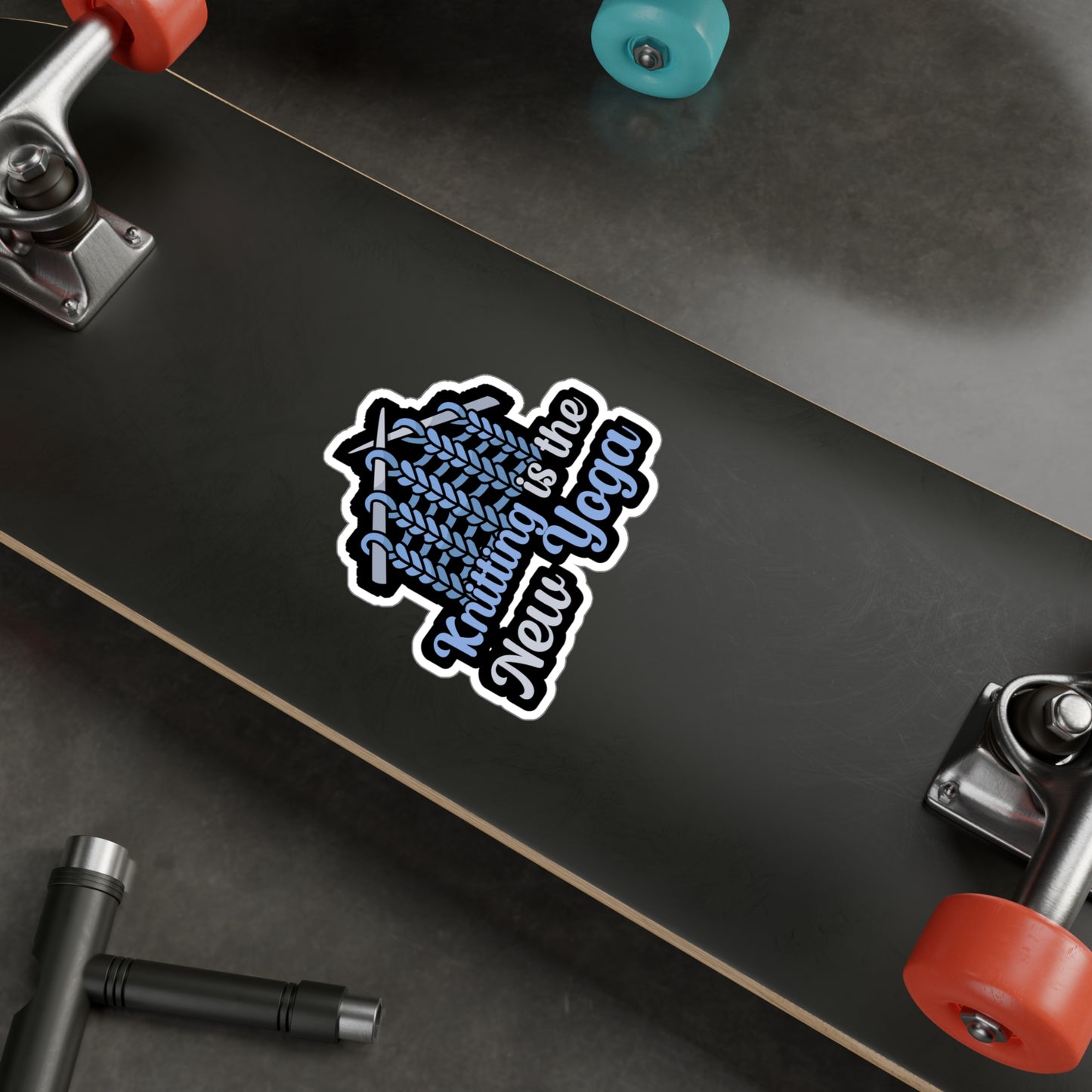 Knitting is the new Yoga - Crocheting Sticker for Wall, Laptop, Window, Truck, Car Crocheting Gift Vinyl Crocheter Decal Sticker