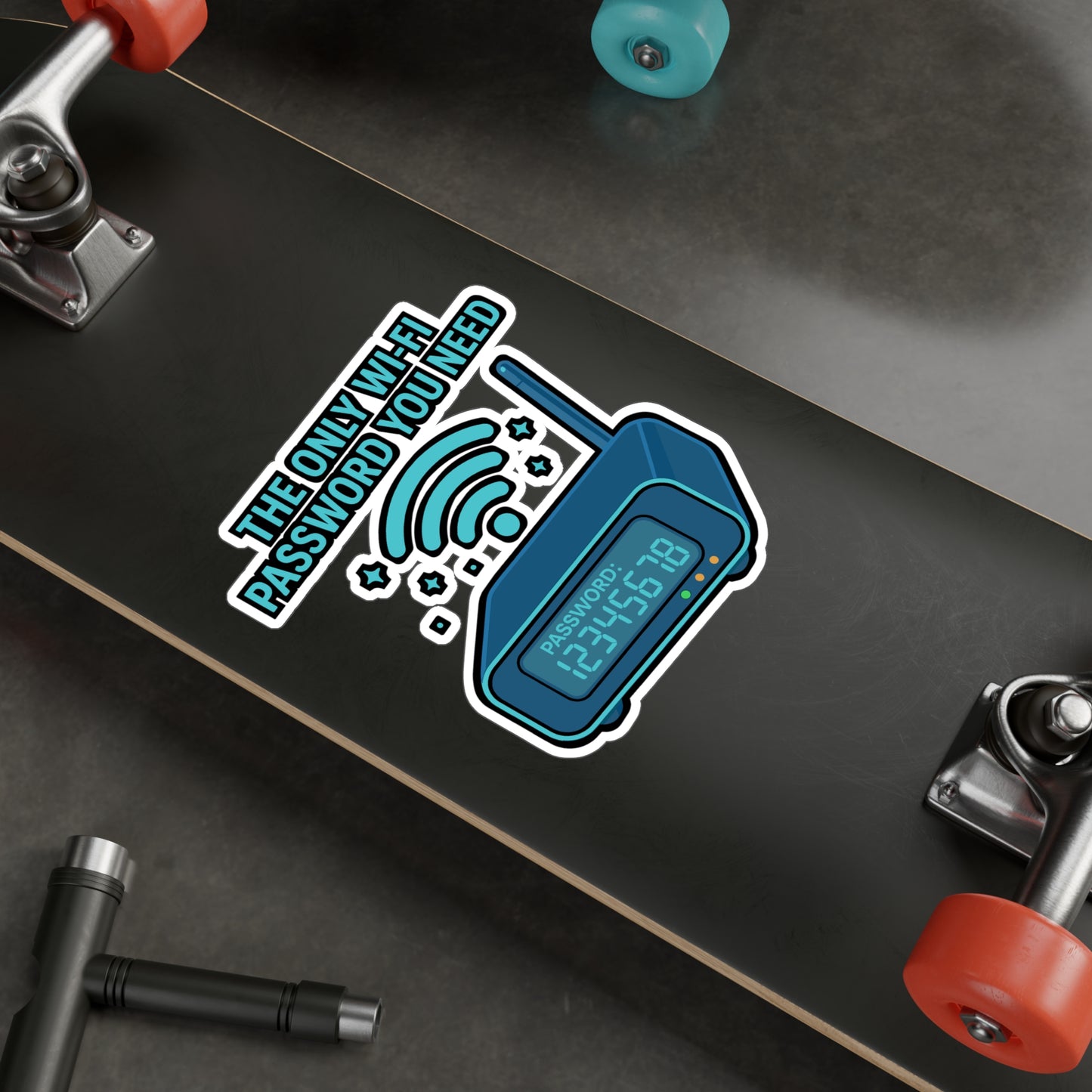 WiFi Sticker – The Only Wi Fi Password You Need Design, Fun Password 12345678 Decal for Router, Internet, Laptop, Waterproof Vinyl Decor