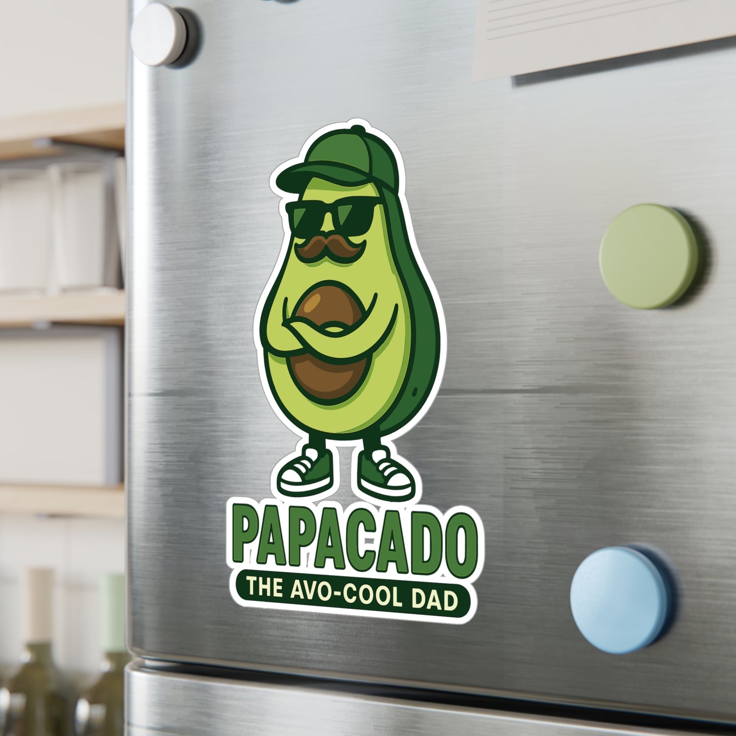 Papacado - Avocado Sticker for Laptop, Water Bottle, Gift for Teens, Women, Avocado Lovers