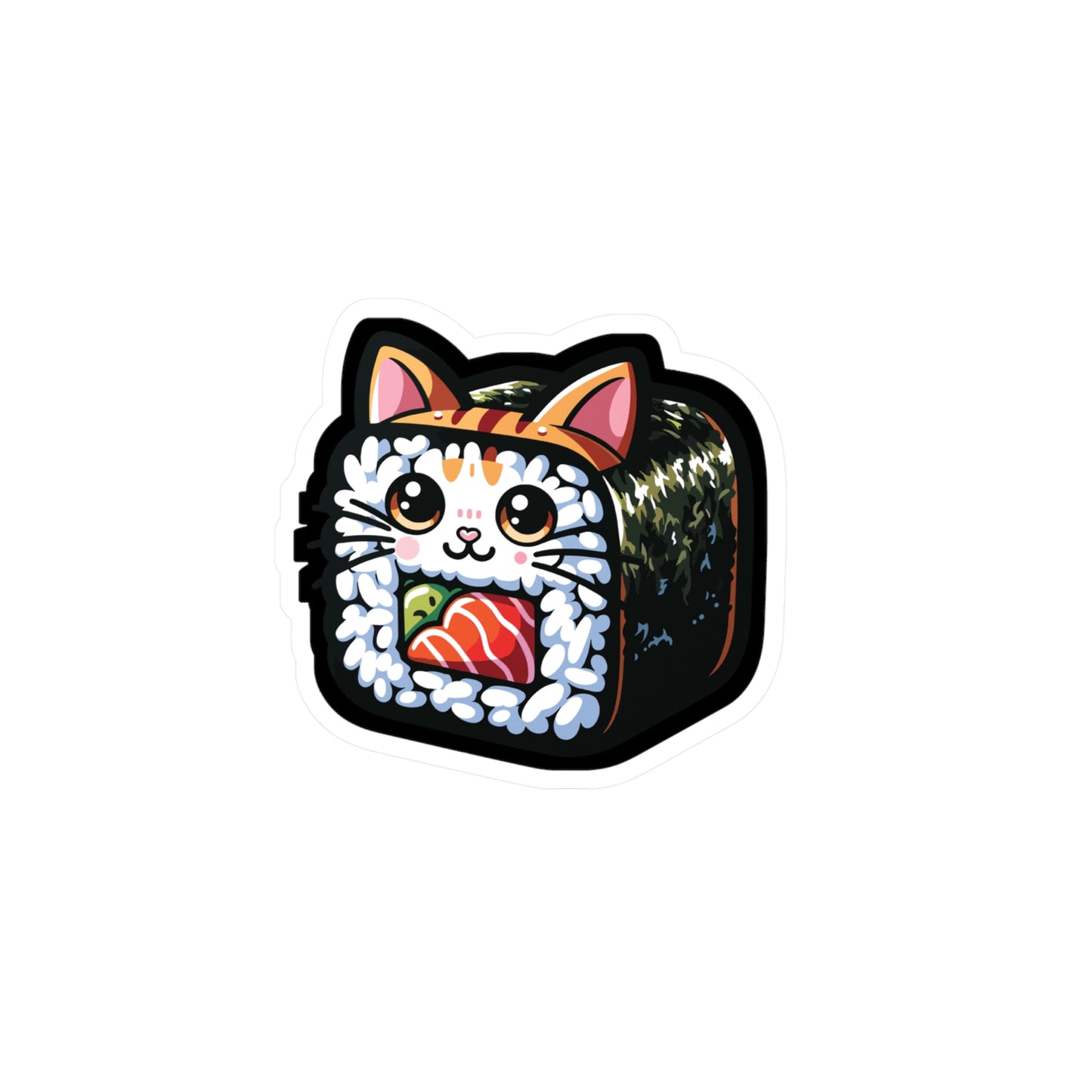 Sushi Cat - Sushi Sticker for Car Window Laptop Sticker. Water Bottle Sticker, Vinyl Fish Decal, Rolls Sticker - Sushi Gift