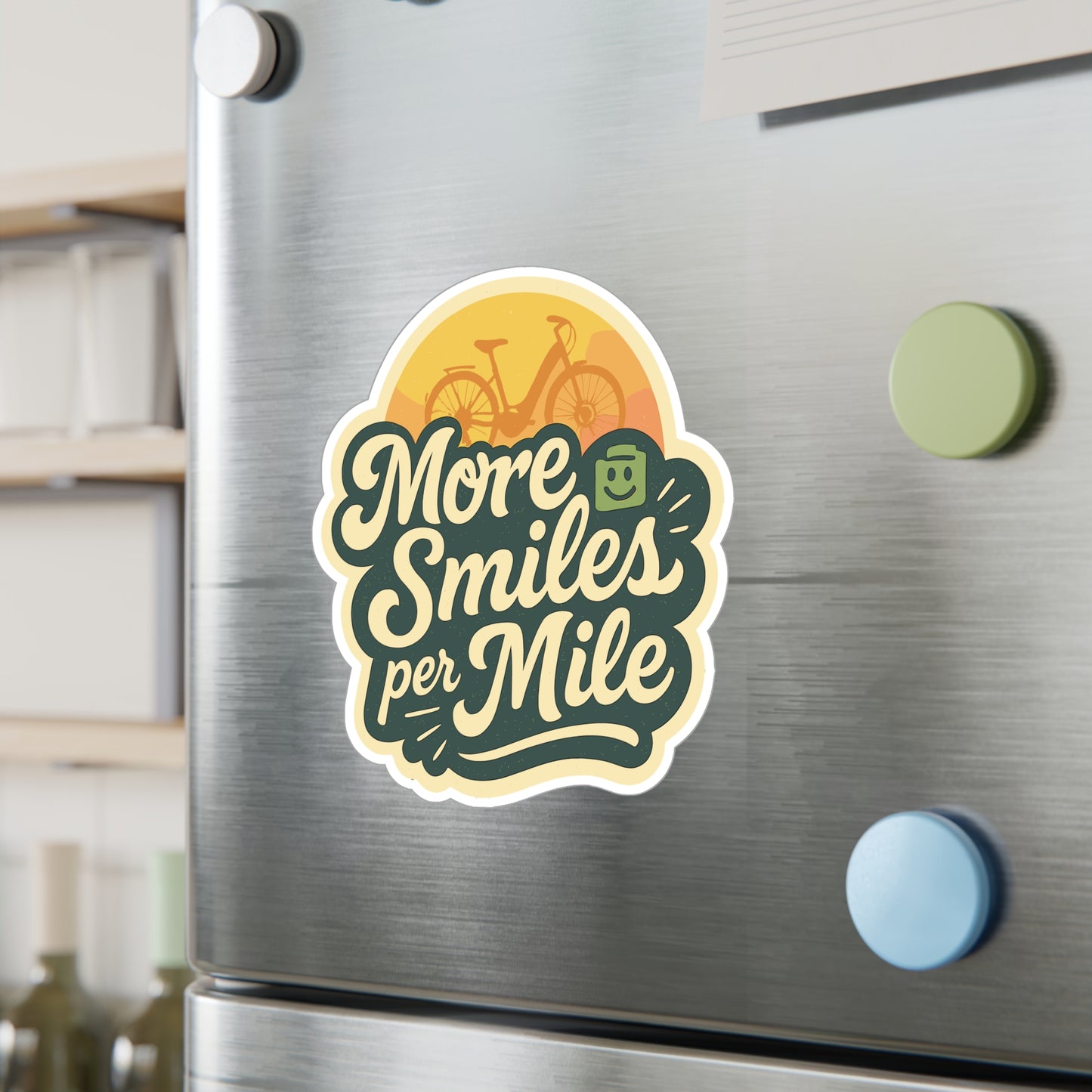 E bike Sticker – "More Smiles per Mile" Electric Bike Decals, Waterproof Vinyl, for Laptop, Water Bottle, ecycling & E Cyclist Enthusiasts