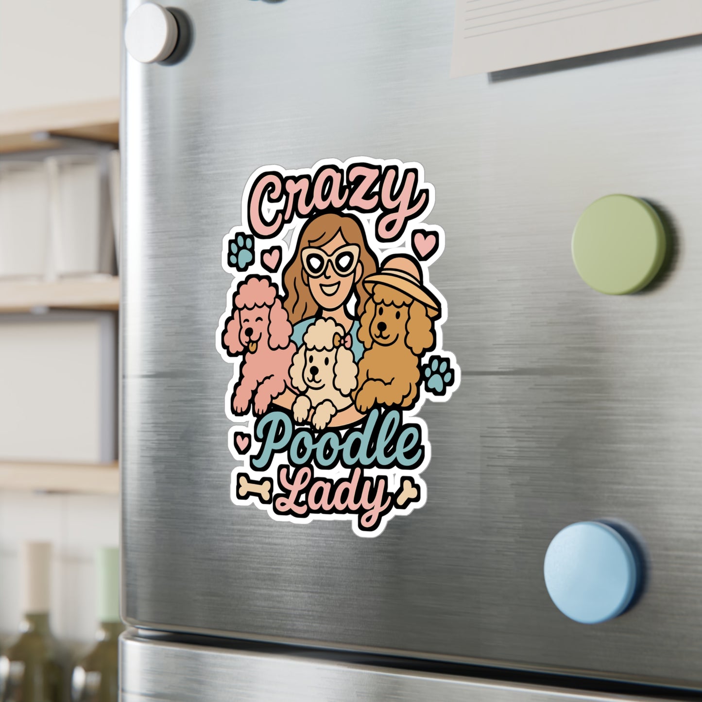 Crazy Poodle Lady – Poodle Sticker for Car Window, Laptop, or Water Bottle | Vinyl Dog Decal | Cute Pet Gift