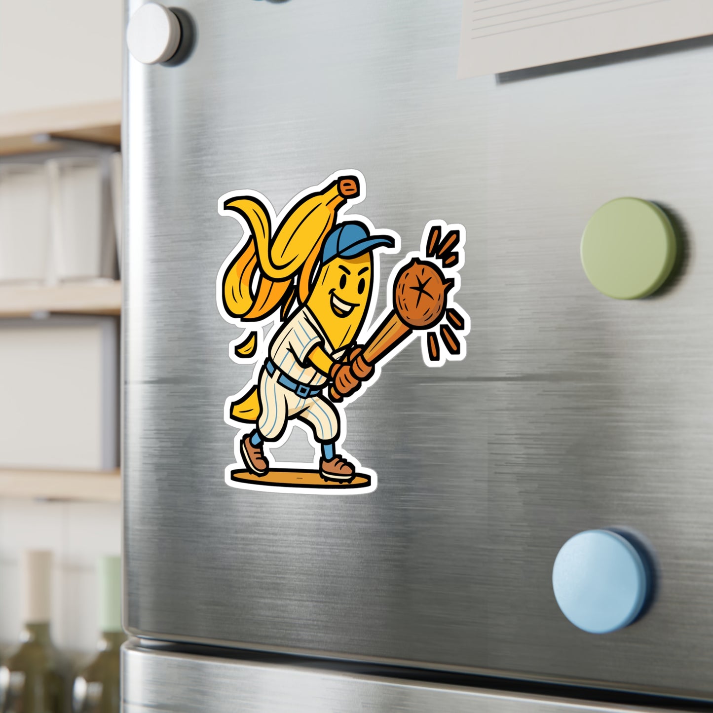 Baseball Banana - Baseball Sticker for Laptop, Water Bottle, Kids & Teens, Funny Sports Gift Idea