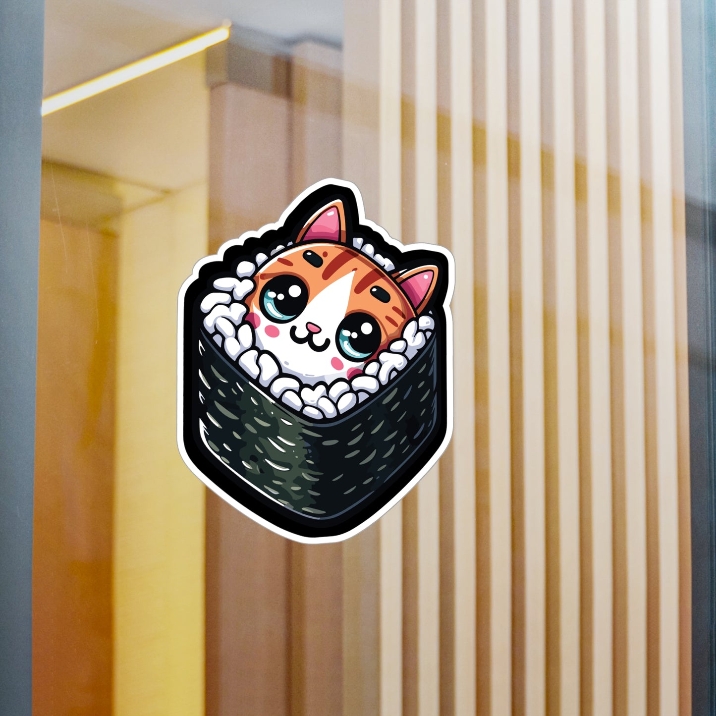 Sushi Cat - Sushi Sticker for Car Laptop Sticker. Water Bottle Sticker, Vinyl Fish Decal, Rolls Sticker - Sushi Gift
