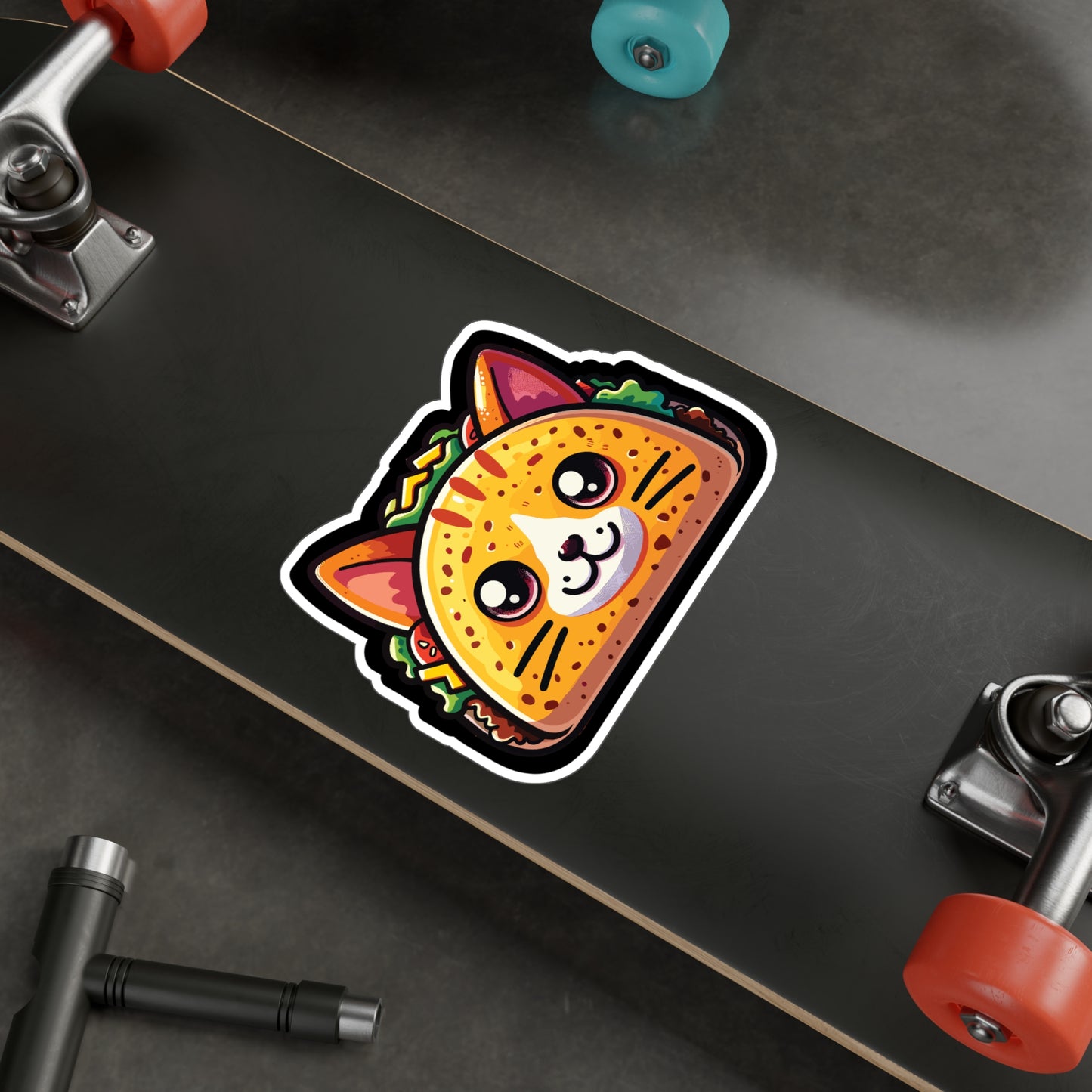Taco Cat Mexican Food - Tacos Sticker for Car Window Laptop Sticker. Water Bottle Sticker, Vinyl Mexican Decal, Foodie Sticker - Tacos Gift