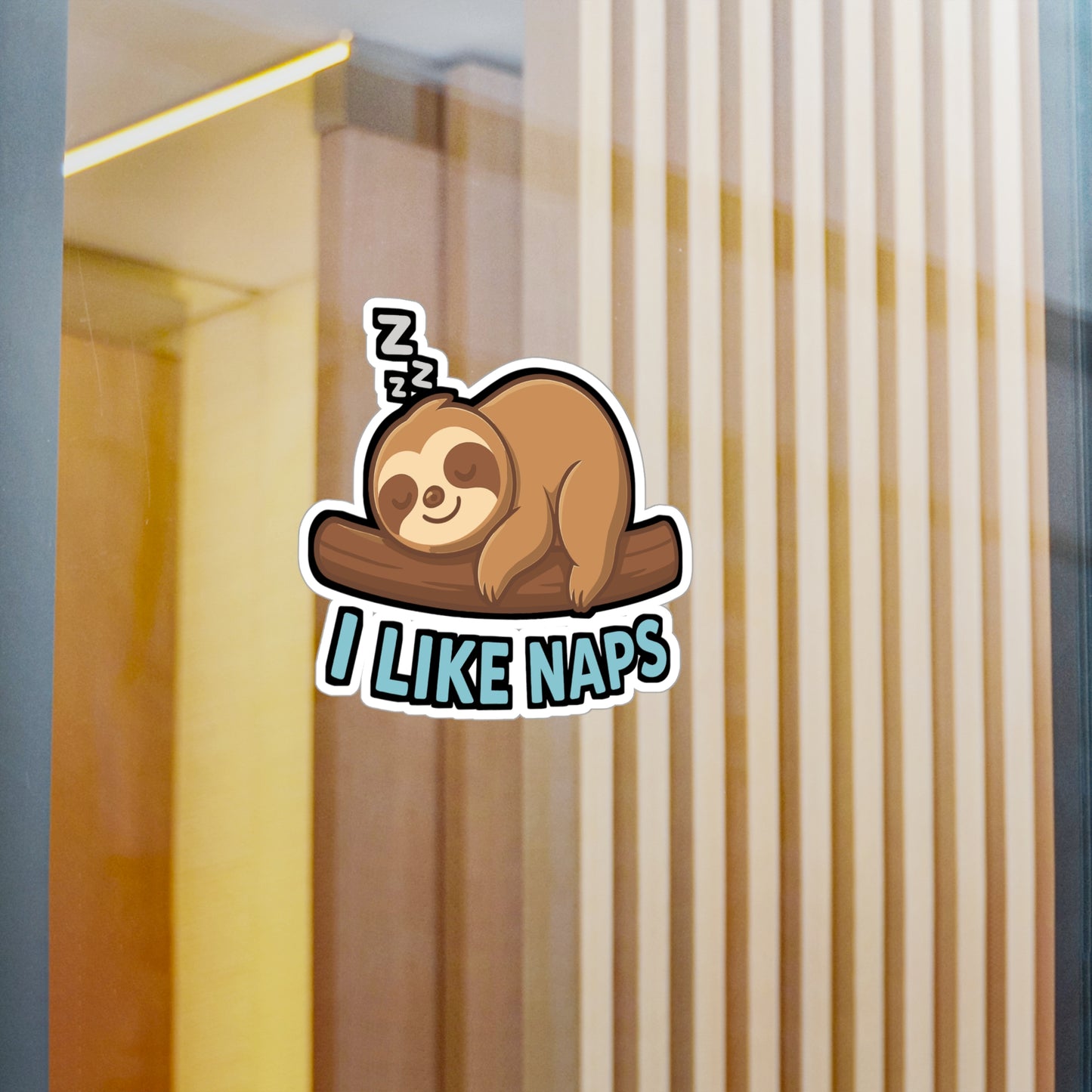 Sloth Sticker – "I Like Naps" Cute Sloth Decals for Laptop & Water Bottle, Waterproof Vinyl, Perfect for Sleepy Relaxation & Laziness Fans