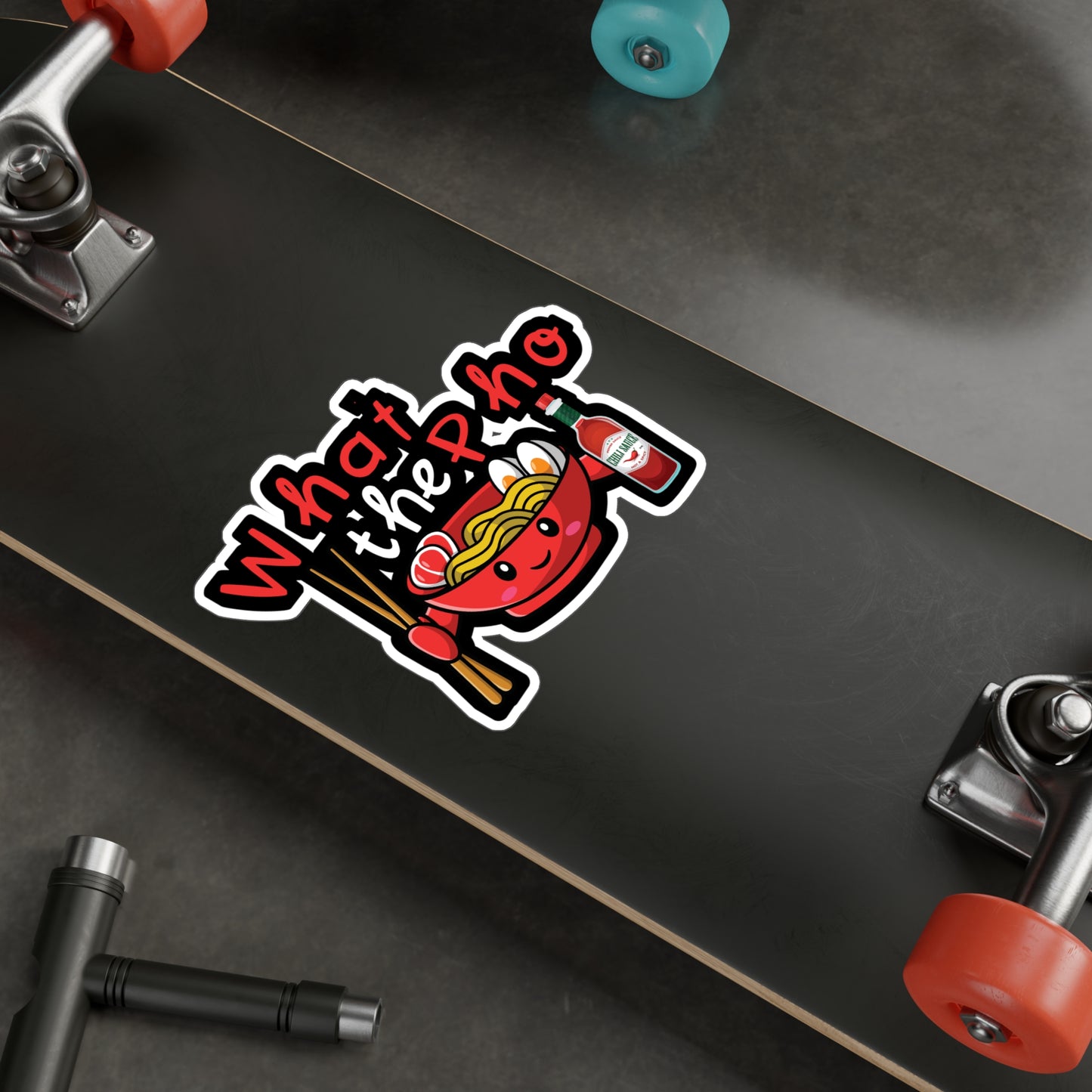 What The Pho - Japanese Sticker for Wall, Laptop, Window, Truck, Car Japanese Gift Vinyl Food Decal Sticker