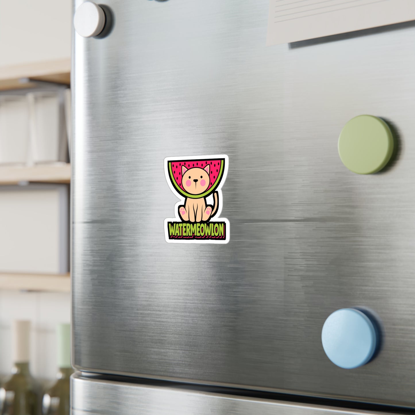 Watermelon cat - Cat Sticker for Car Window Laptop Sticker. Water Bottle Sticker, Vinyl Watermelon Decal, Fruit Sticker - Cat Gift