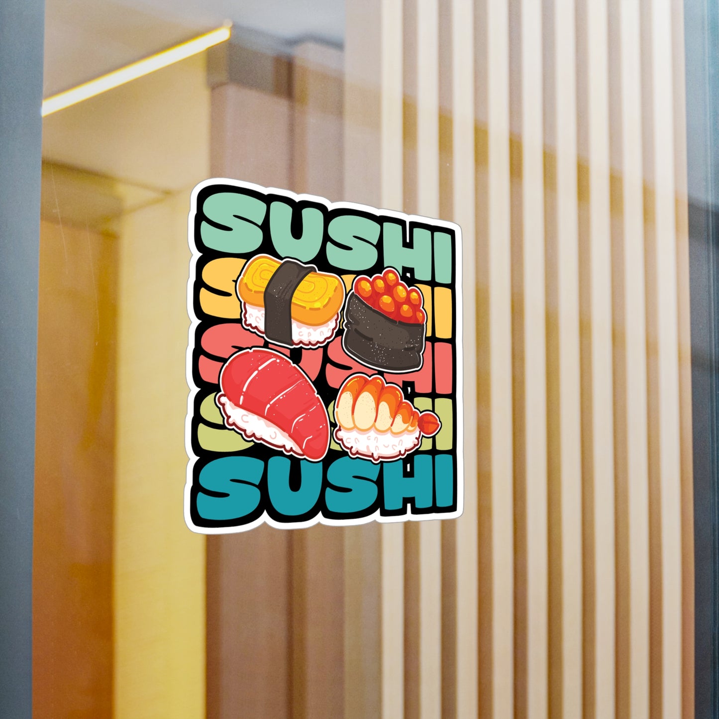 Sushi - Japan Sticker for Car Window Laptop Sticker. Water Bottle Sticker, Vinyl Japanese Decal, Gift idea Sticker - Japan Gift