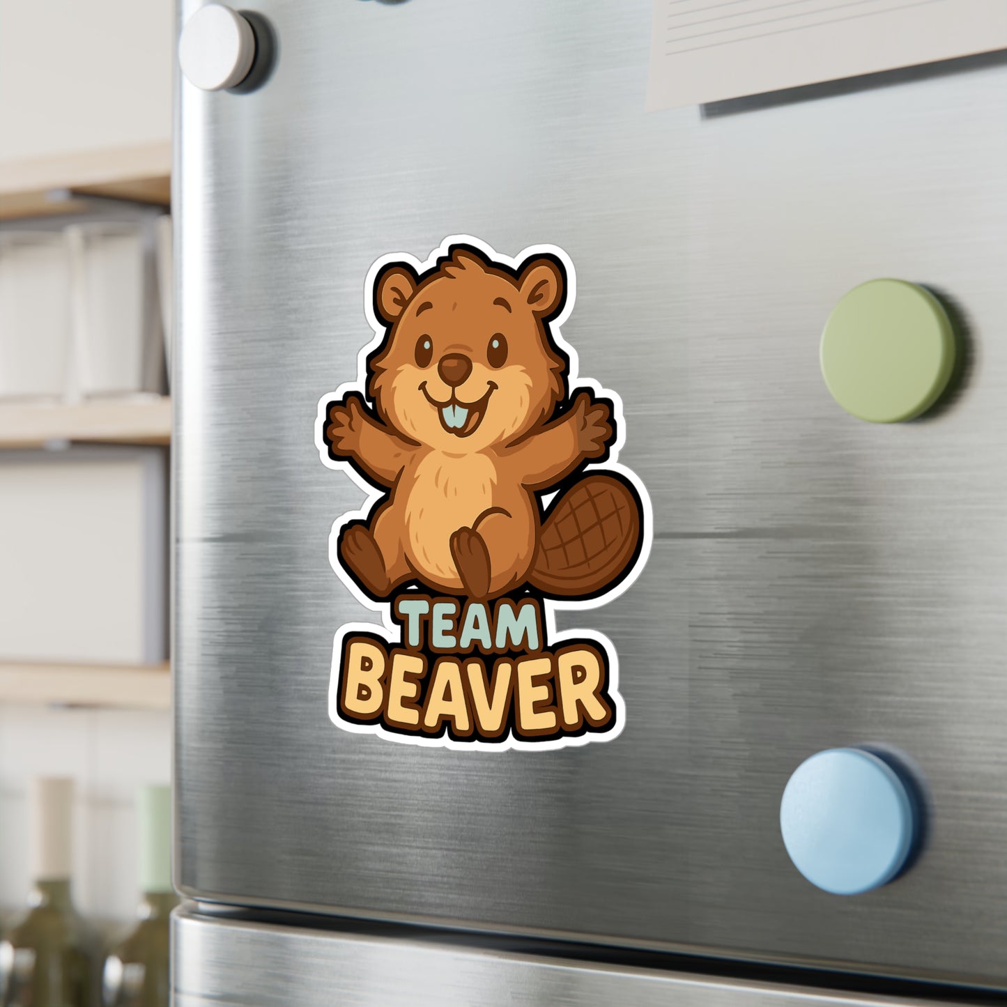 Team Beaver - Beaver Sticker for Laptop, Water Bottle, Gift for Animal Lovers, Cute Decor for Students and Kids
