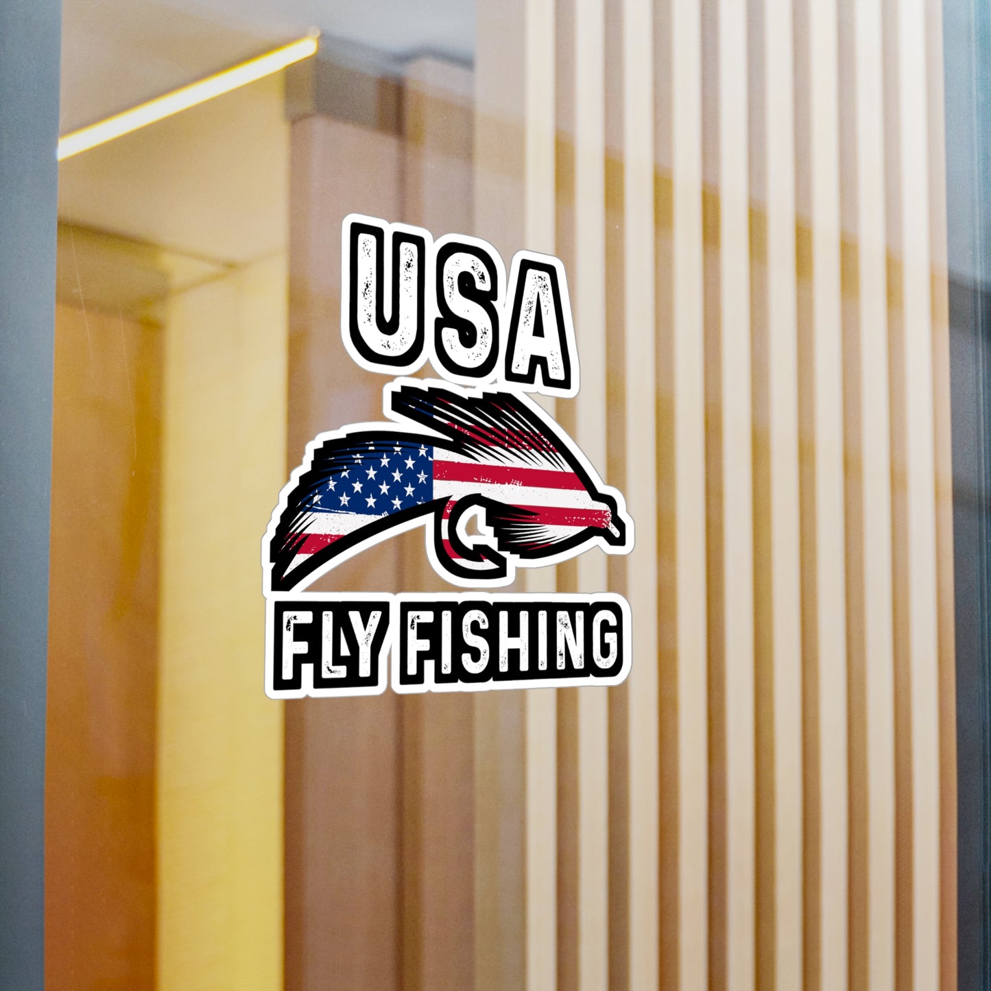 USA Fly Fishing - Fly-fishing Sticker for Laptop Sticker. Water Bottle Sticker, Vinyl Angling Decal - Fly-fishing Gift