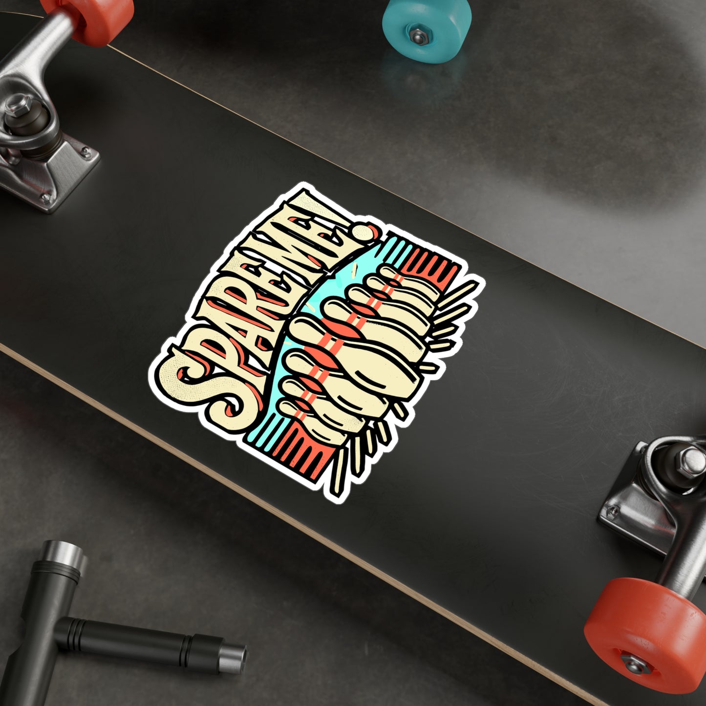 Spare Me! Bowling Sticker – Funny Vinyl Decal for Laptop, Water Bottle, Helmet, Notebook, Car Window | Retro Bowling Gift for Players, Coaches, Teams, Bowling Fans