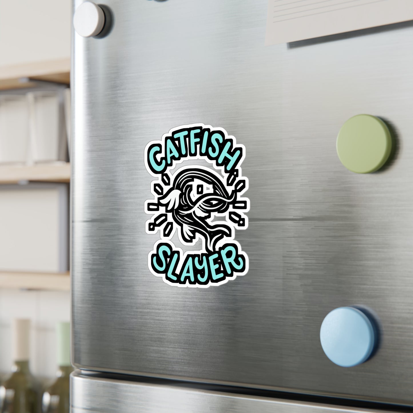 Catfish Slayer - Catfish Sticker for Car Window Laptop Sticker. Water Bottle Sticker, Vinyl Goonch Decal, Bait Sticker - Catfish Gift