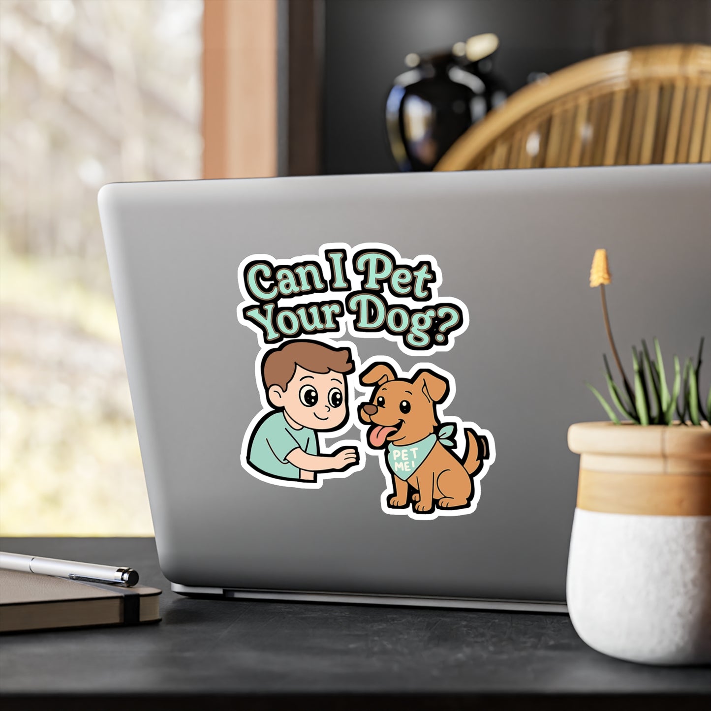 Can I Pet Your Dog? - Dogs Sticker for Laptop, Water Bottle, Dog Lovers, Gift Idea for Pet Owners