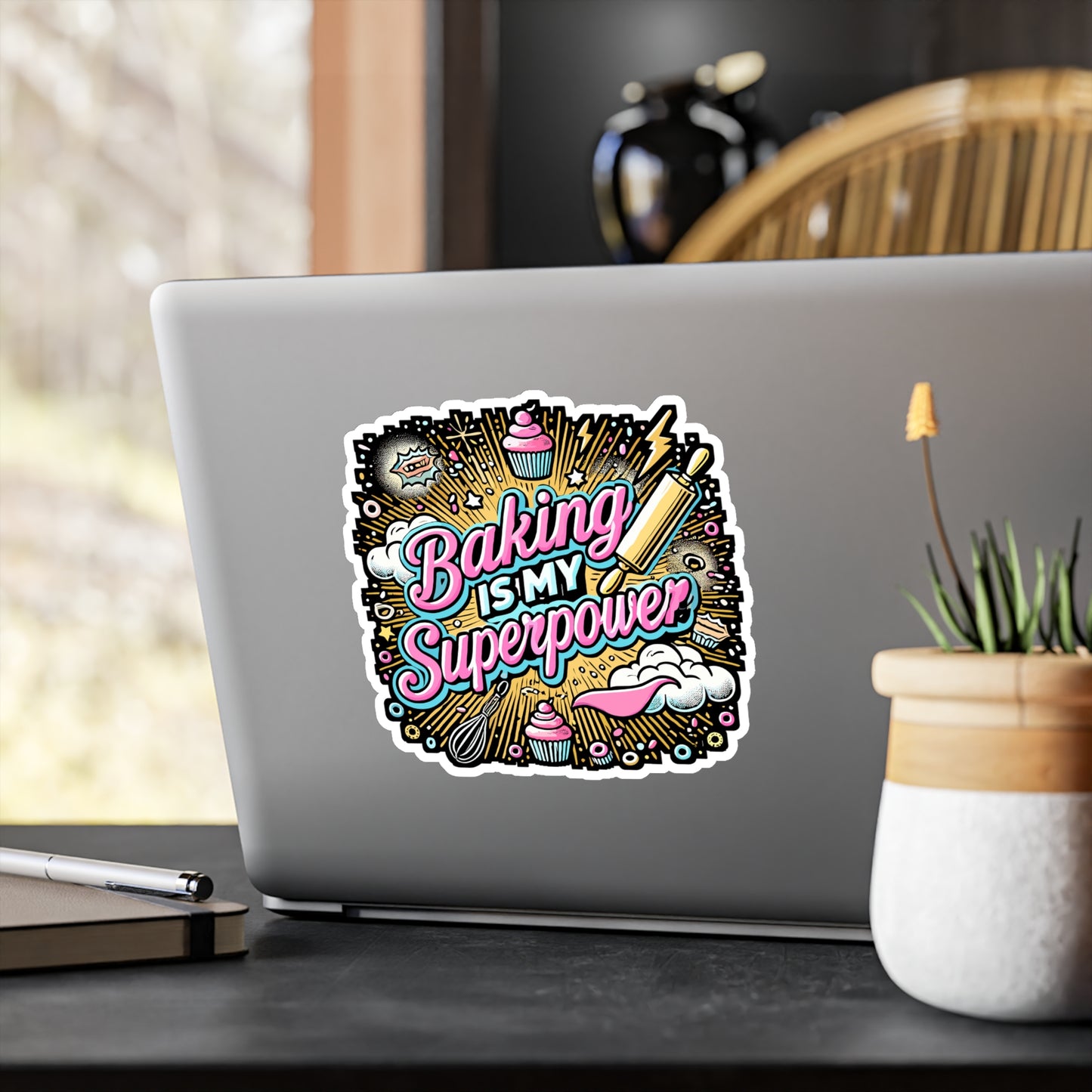 Baking Is My Superpower - Baking Sticker for Laptop Sticker. Water Bottle Sticker, Vinyl Baker Decal - Baking Gift