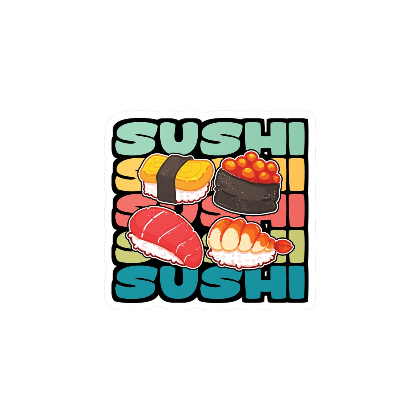 Sushi - Japan Sticker for Car Window Laptop Sticker. Water Bottle Sticker, Vinyl Japanese Decal, Gift idea Sticker - Japan Gift
