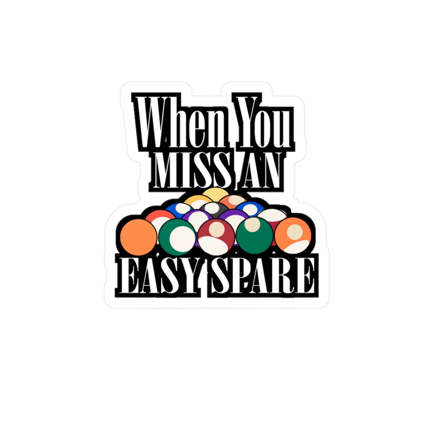 When You Miss An Easy Spare Bowling - Bowling Sticker for Laptop Sticker. Water Bottle Sticker, Vinyl Ten-pin Decal - Bowling Gift