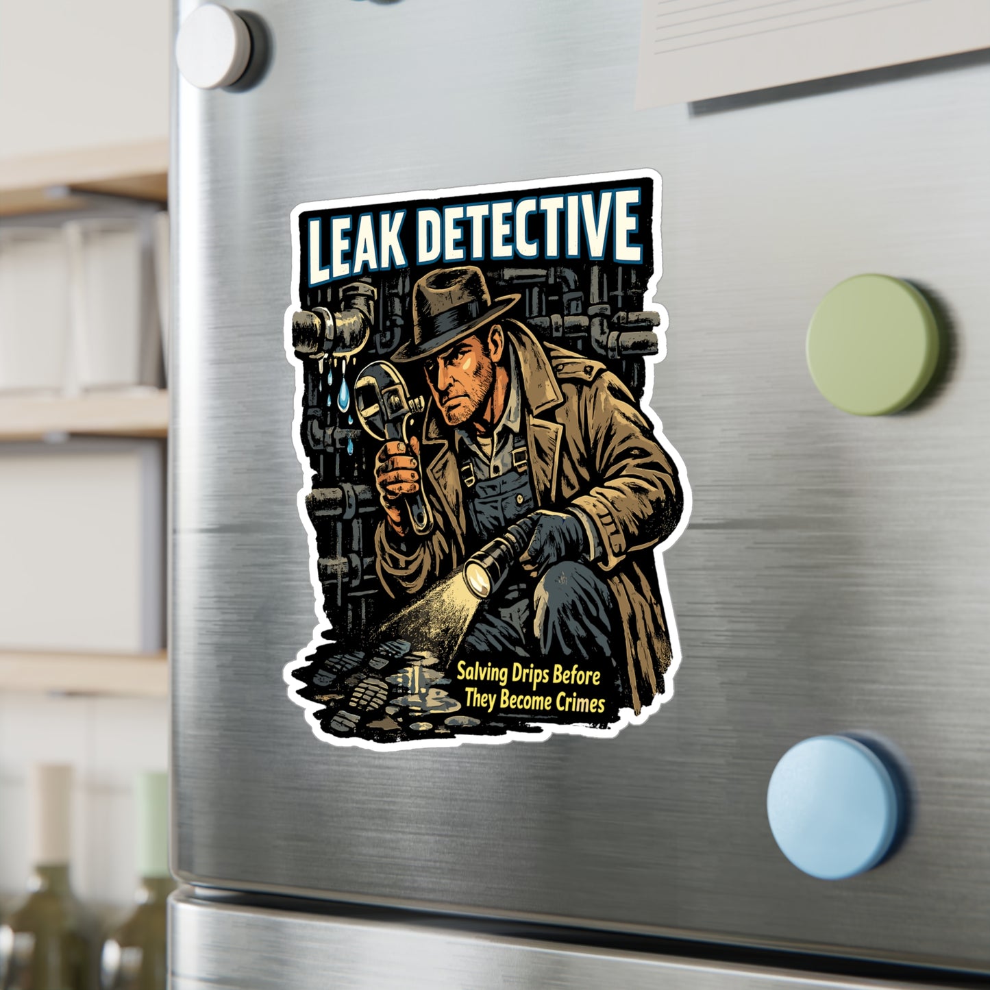 Plumber Sticker Leak Detective Funny Plumbing Decals Waterproof Vinyl for Laptop Water Bottle Pipefitter Steamfitter Gift