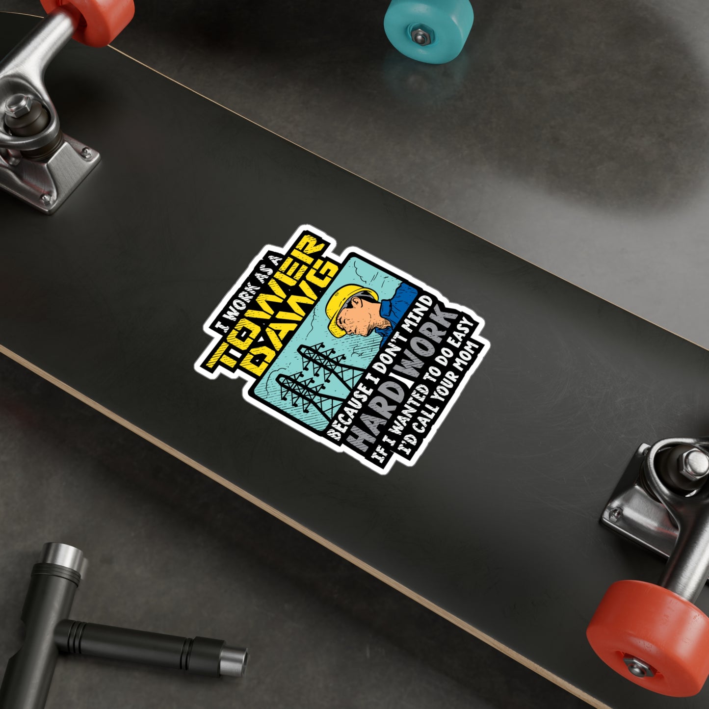 I Work As A Tower Dawg - Tower-climber Sticker for Laptop Sticker. Water Bottle Sticker, Vinyl Climbing Decal - Tower-climber Gift