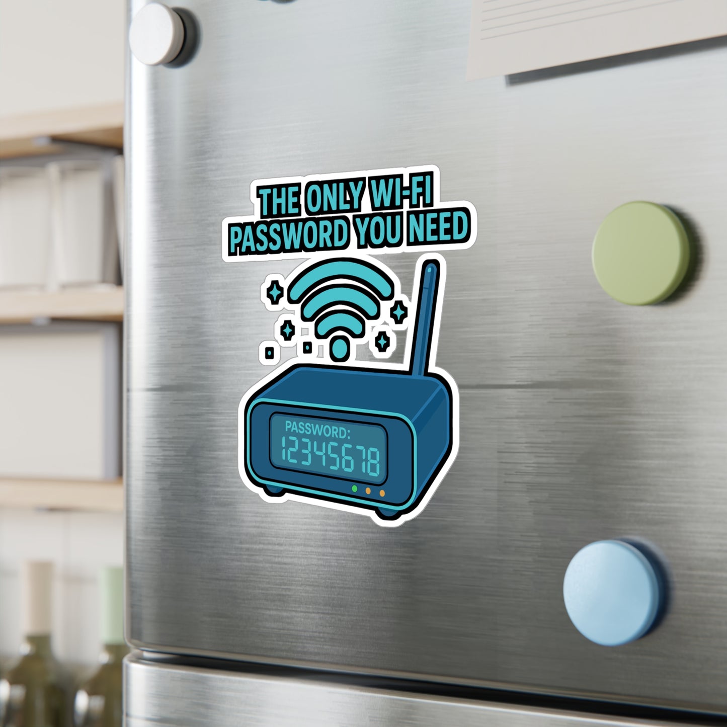WiFi Sticker – The Only Wi Fi Password You Need Design, Fun Password 12345678 Decal for Router, Internet, Laptop, Waterproof Vinyl Decor
