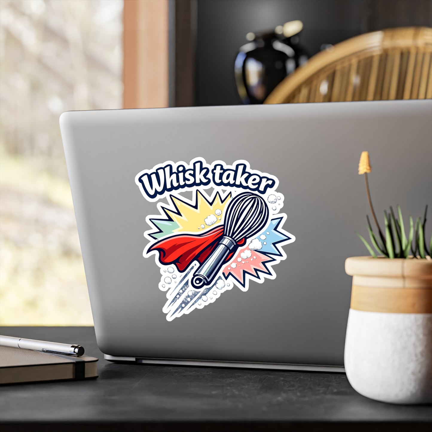 Baking Sticker Whisk taker Funny Baker Vinyl decals Waterproof for Laptop Water Bottle Sourdough Humor Soggy Dough Design
