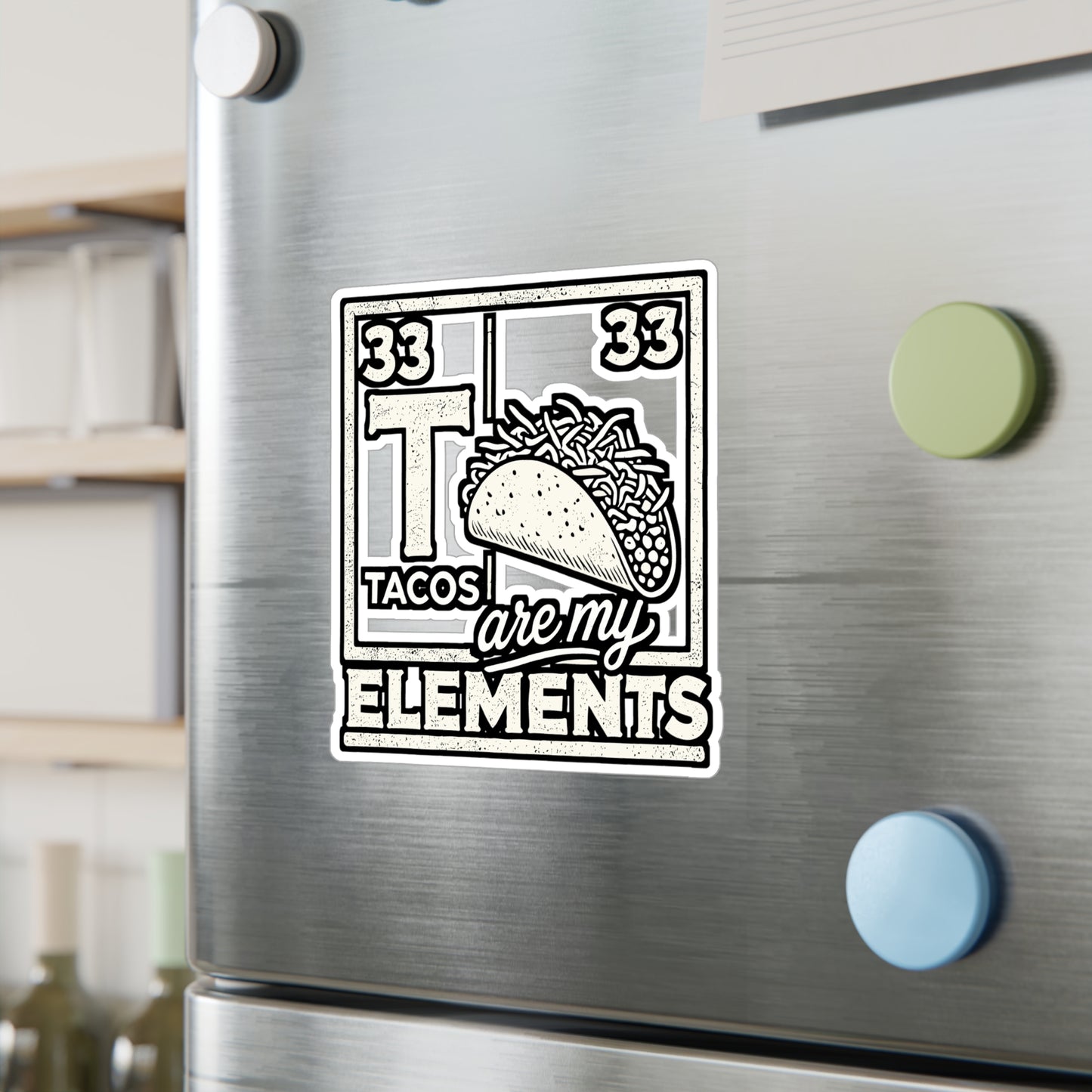 Tacos Are My Elements – Chemistry Sticker for Laptop or Water Bottle | Funny Vinyl Science Gift