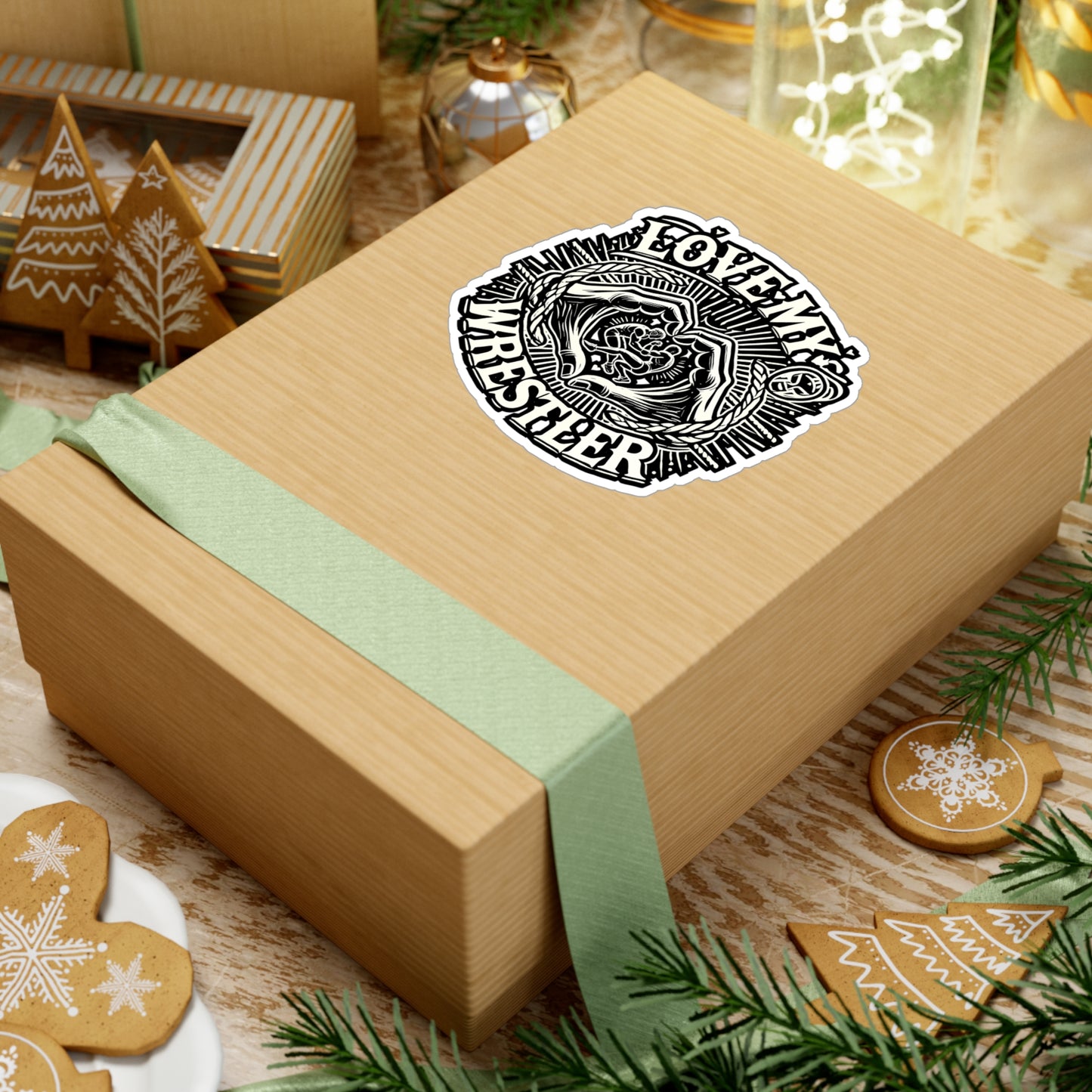 Love My Wrestler - Wrestling Sticker for Laptop Sticker. Water Bottle Sticker, Vinyl Half-nelson Decal - Wrestling Gift