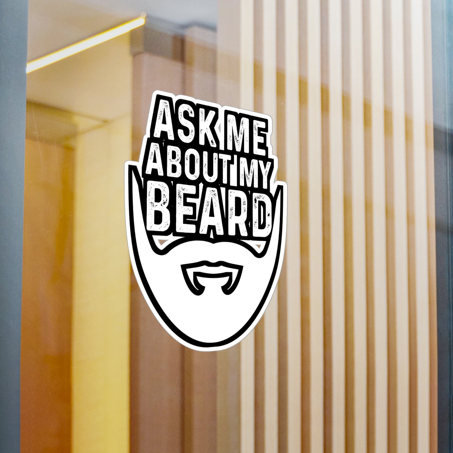 Ask Me About My Beard - Beard Sticker for Car Window Laptop Sticker. Water Bottle Sticker, Vinyl Bearded Decal, Man Sticker - Beard Gift
