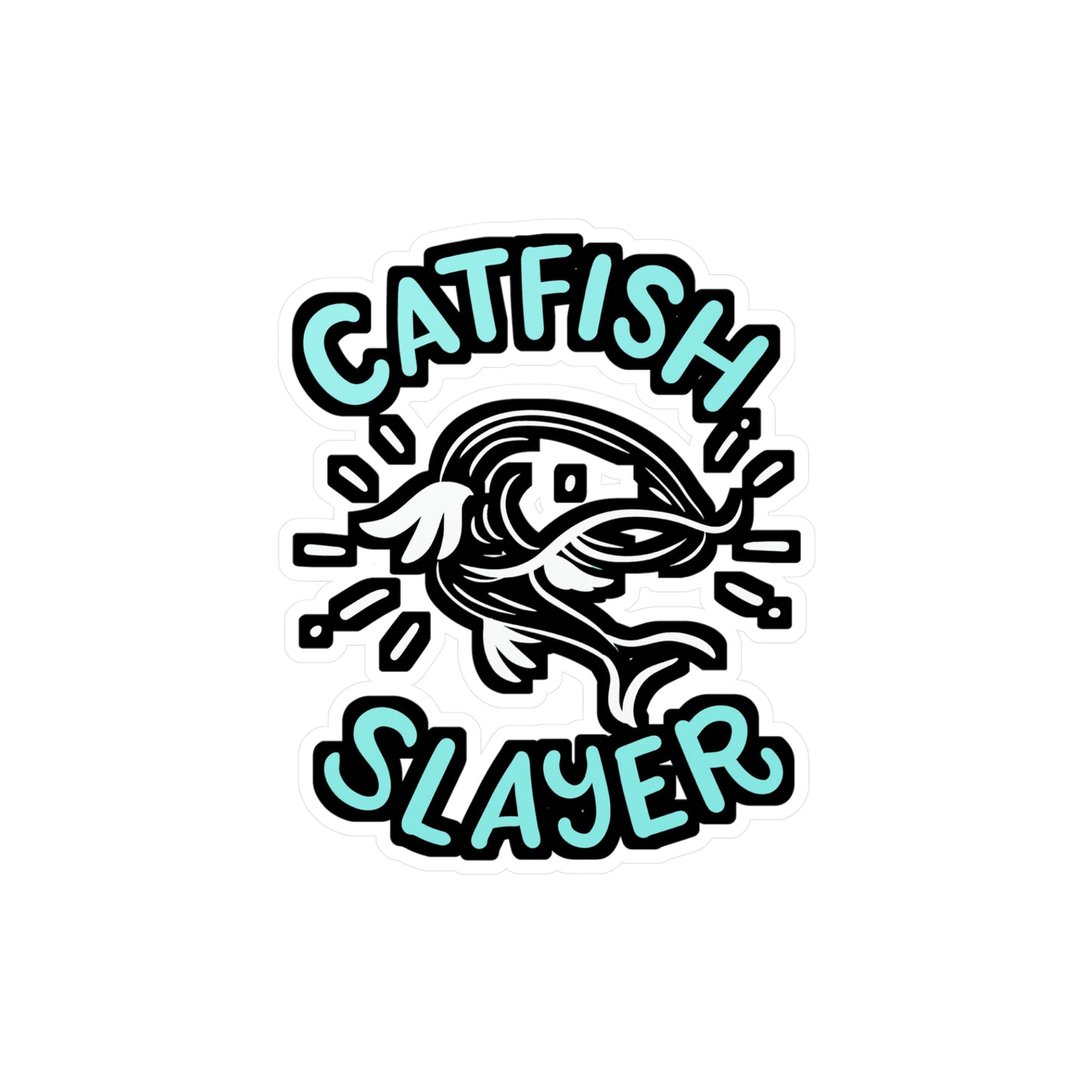 Catfish Slayer - Catfish Sticker for Car Window Laptop Sticker. Water Bottle Sticker, Vinyl Goonch Decal, Bait Sticker - Catfish Gift