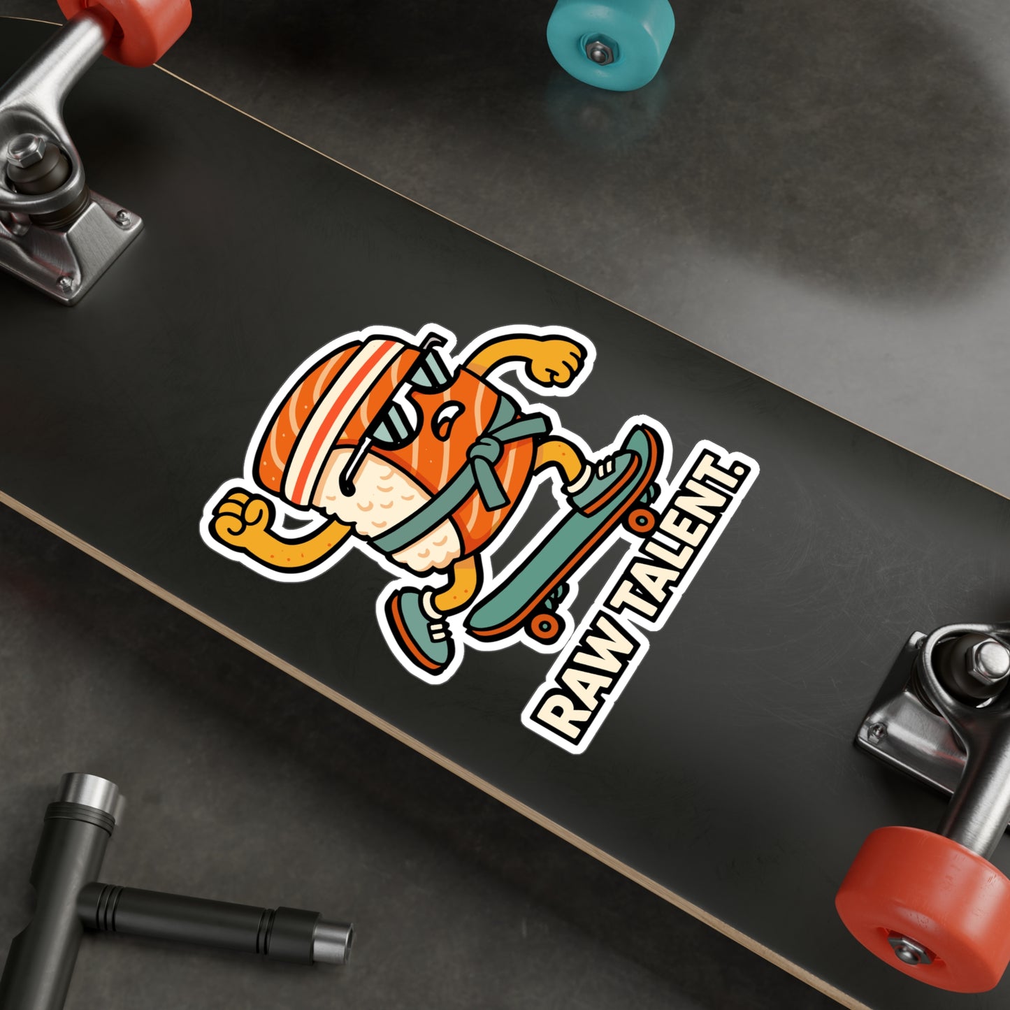 Raw talent - Skateboard Sticker for Laptop, Water Bottle, Gift for Skaters, Teens & Street Sports Fans