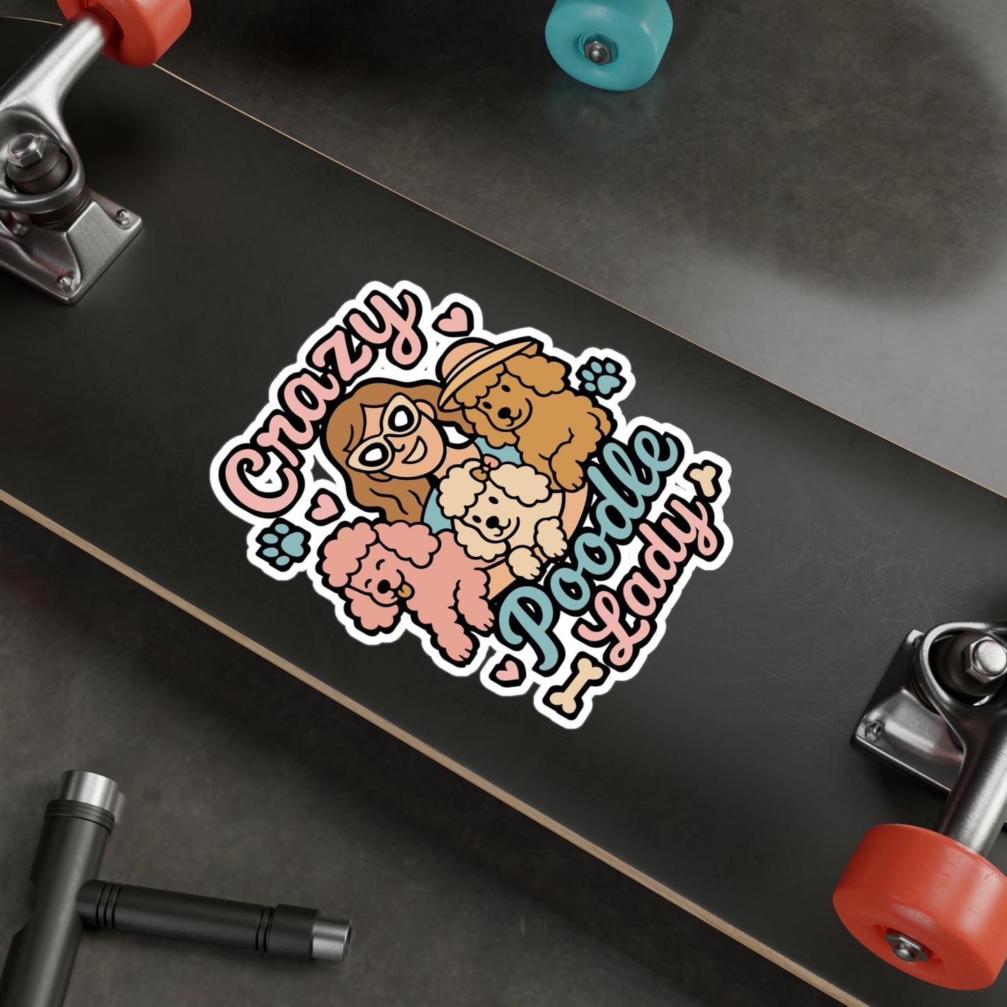 Crazy Poodle Lady – Poodle Sticker for Car Window, Laptop, or Water Bottle | Vinyl Dog Decal | Cute Pet Gift
