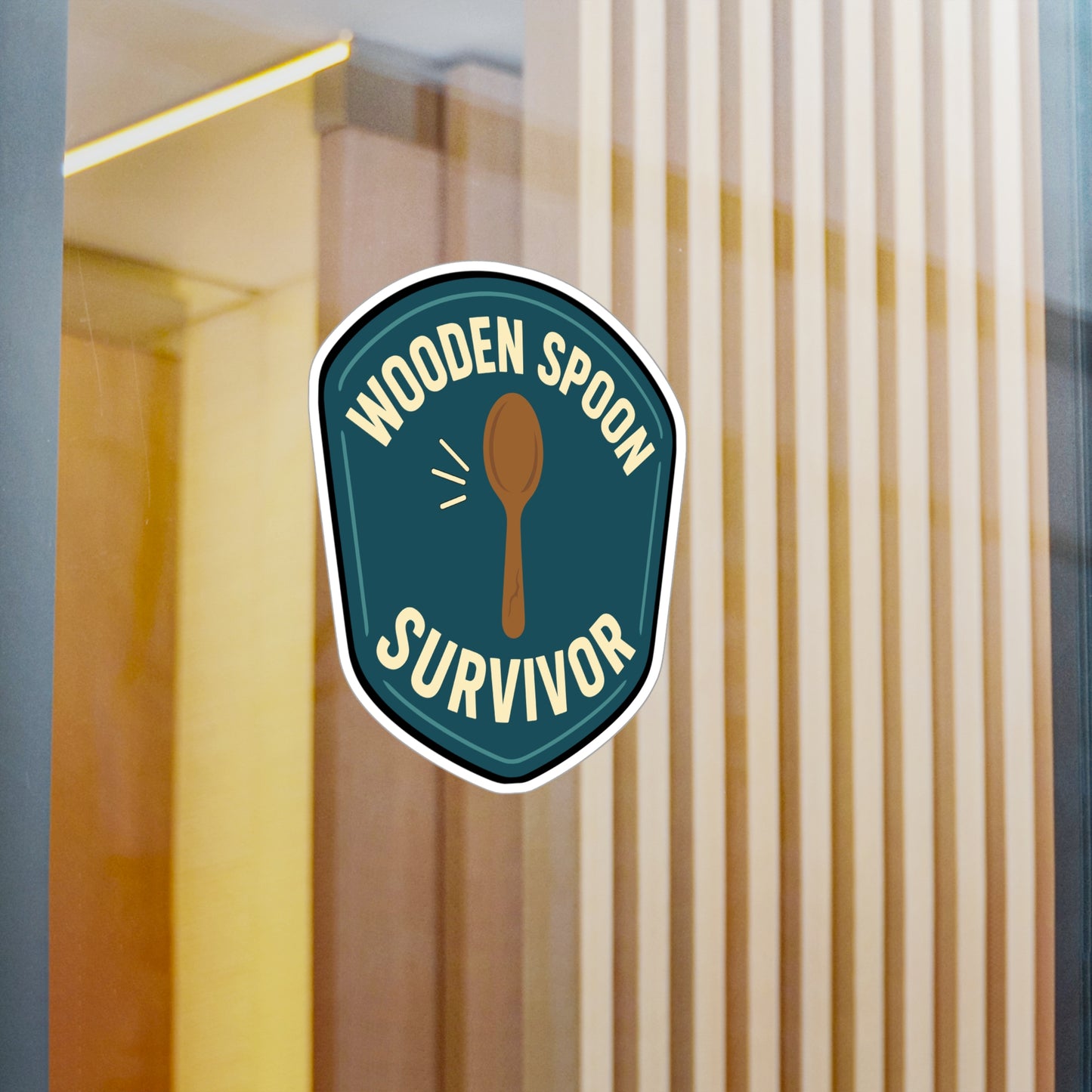 Wooden Spoon Survivor - Nostalgia Sticker for Laptops, Water Bottles - Funny Gift for Adults, 90s Kids, Retro Humor