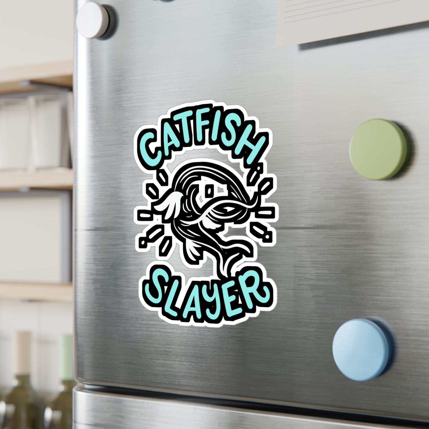 Catfish Slayer - Catfish Sticker for Car Window Laptop Sticker. Water Bottle Sticker, Vinyl Goonch Decal, Bait Sticker - Catfish Gift