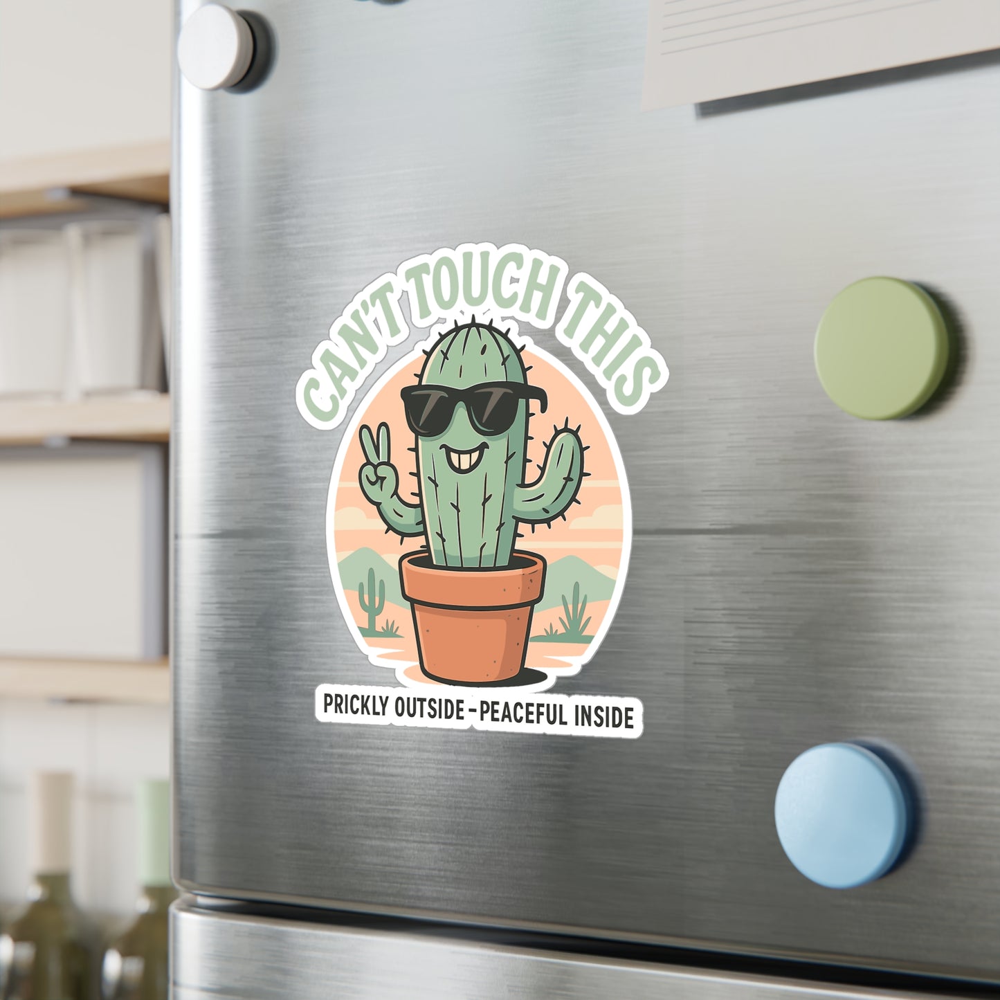 Can't Touch This – Cactus Sticker for Laptop or Water Bottle – Funny Gift for Plant Lovers & Teens
