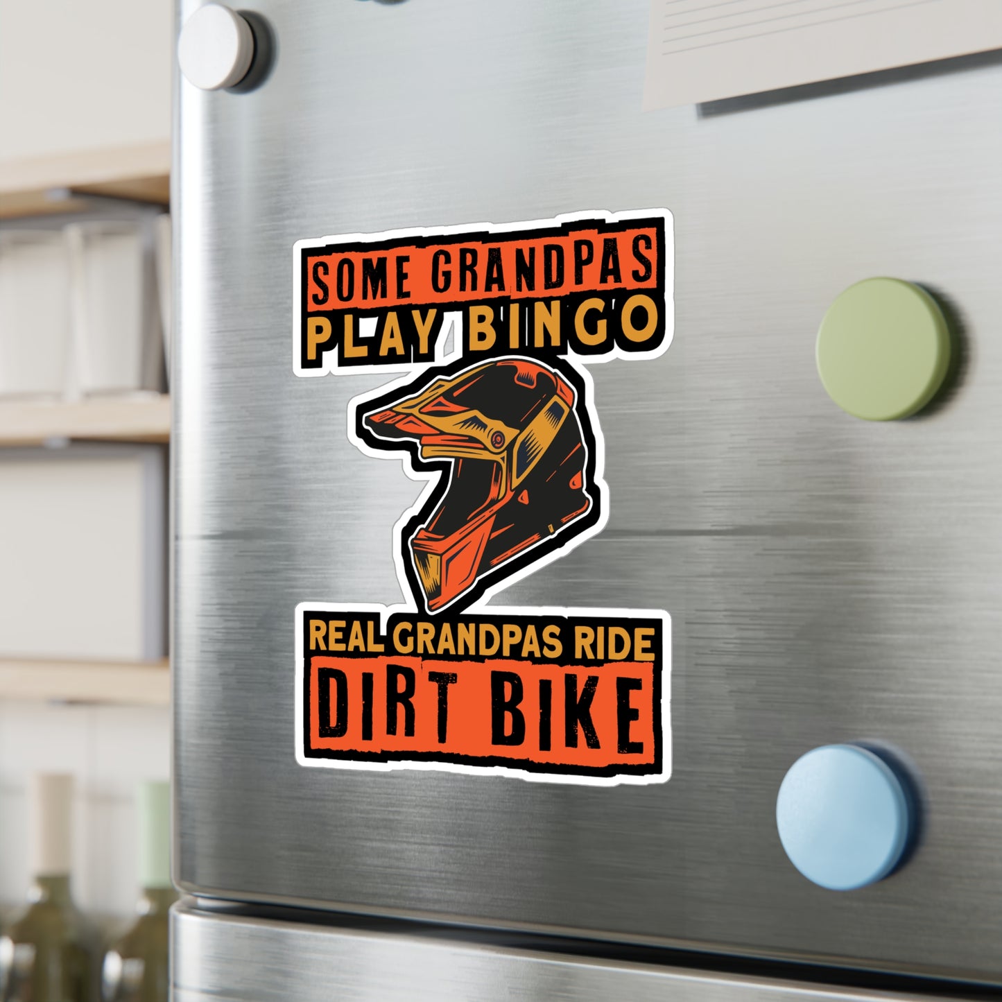 Some Grandpas Play Bingo - Dirt bike Sticker for Laptop Sticker. Water Bottle Sticker, Vinyl Dirt biker Decal - Dirt bike Gift