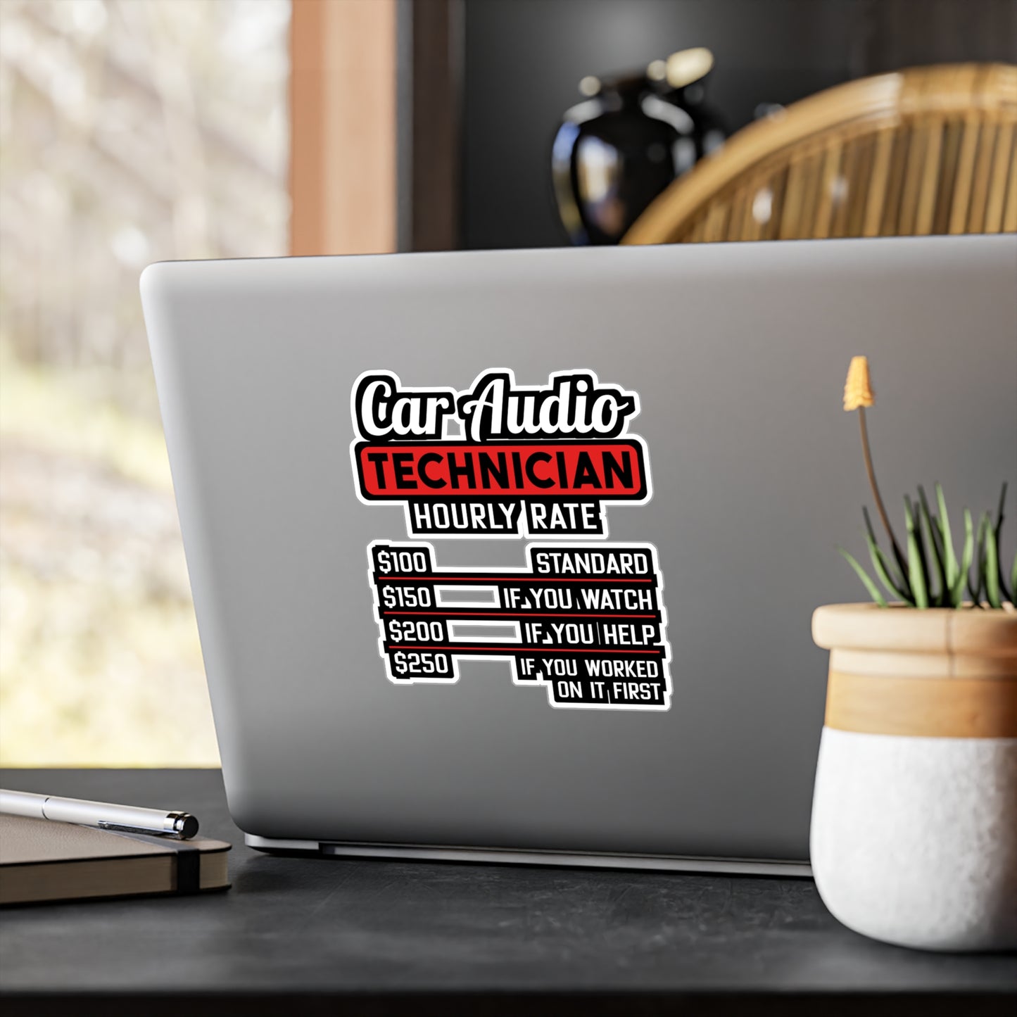 Car Audio Technician Hourly Rate | Car-stereo Sticker | Car-audio Decals | Bass Laptop Sticker | Car-stereo Gift | Car-audio Gift