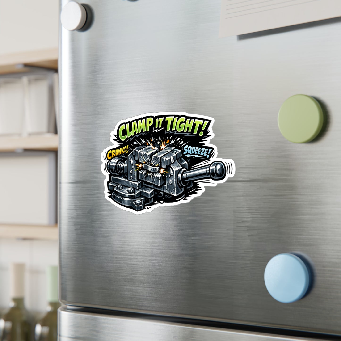Machinist Sticker Clamp It Tight CNC Machining Numerically Inspired Waterproof Vinyl Decals for Laptop or Water Bottle