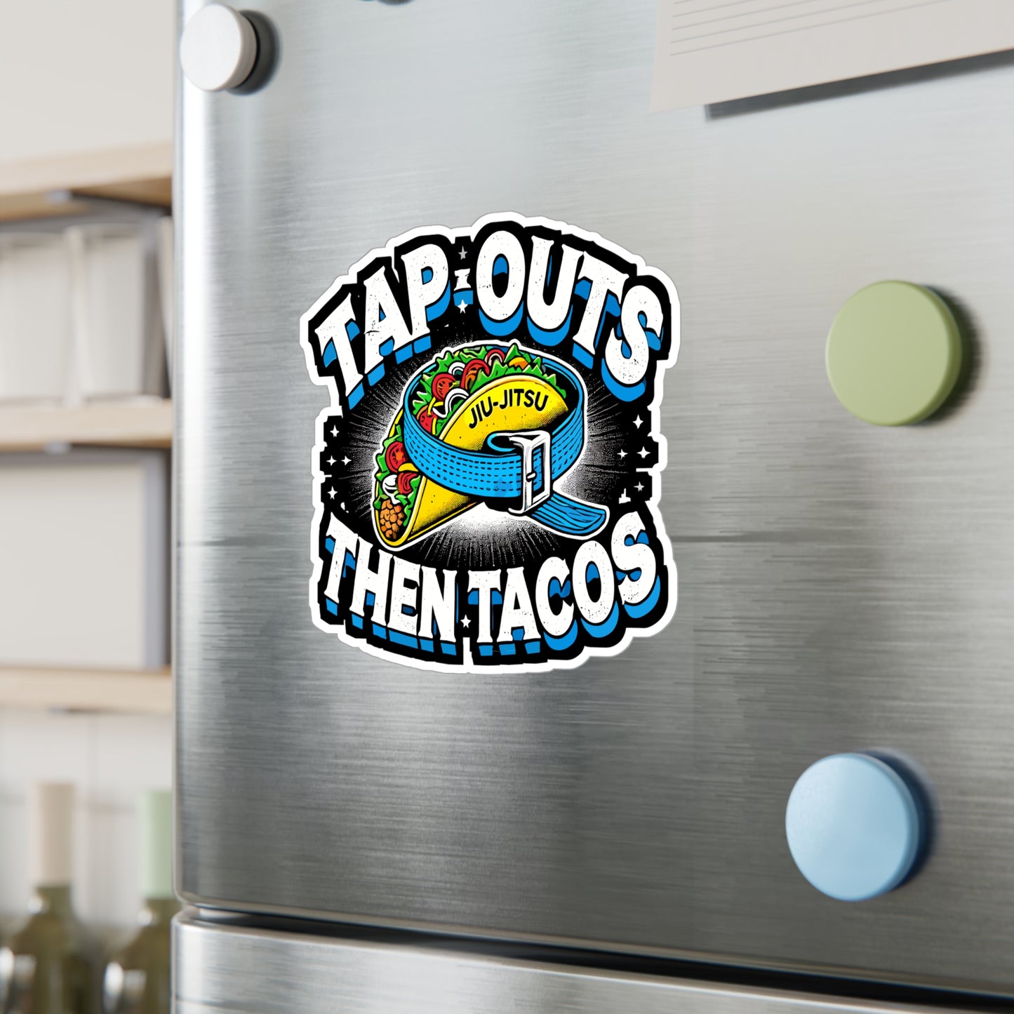Tap Outs Then Tacos - Jiu-jitsu Sticker for Laptop Sticker. Water Bottle Sticker, Vinyl BJJ Decal - Jiu-jitsu Gift