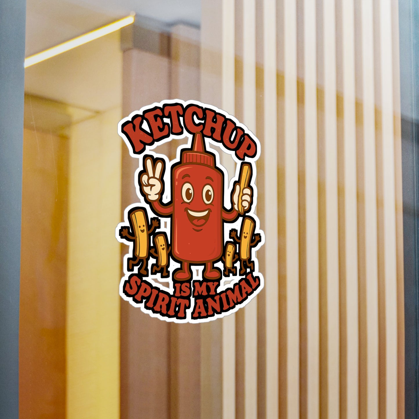 Ketchup Is My Spirit Animal - Ketchup Sticker for Laptop, Water Bottle, Funny Food Lover Gift, Cute Decal for Teens and Adults