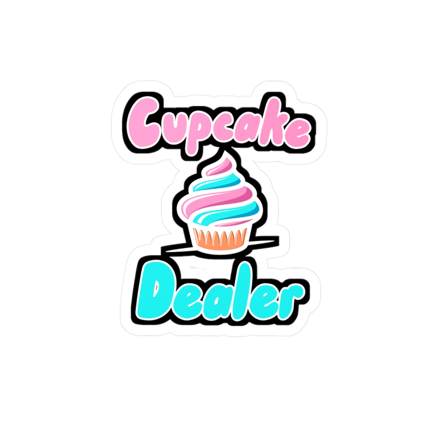 Cupcake Dealer - Cupcake Sticker for Wall, Laptop, Window, Truck, Car Cupcake Gift Vinyl Cake Decal Sticker