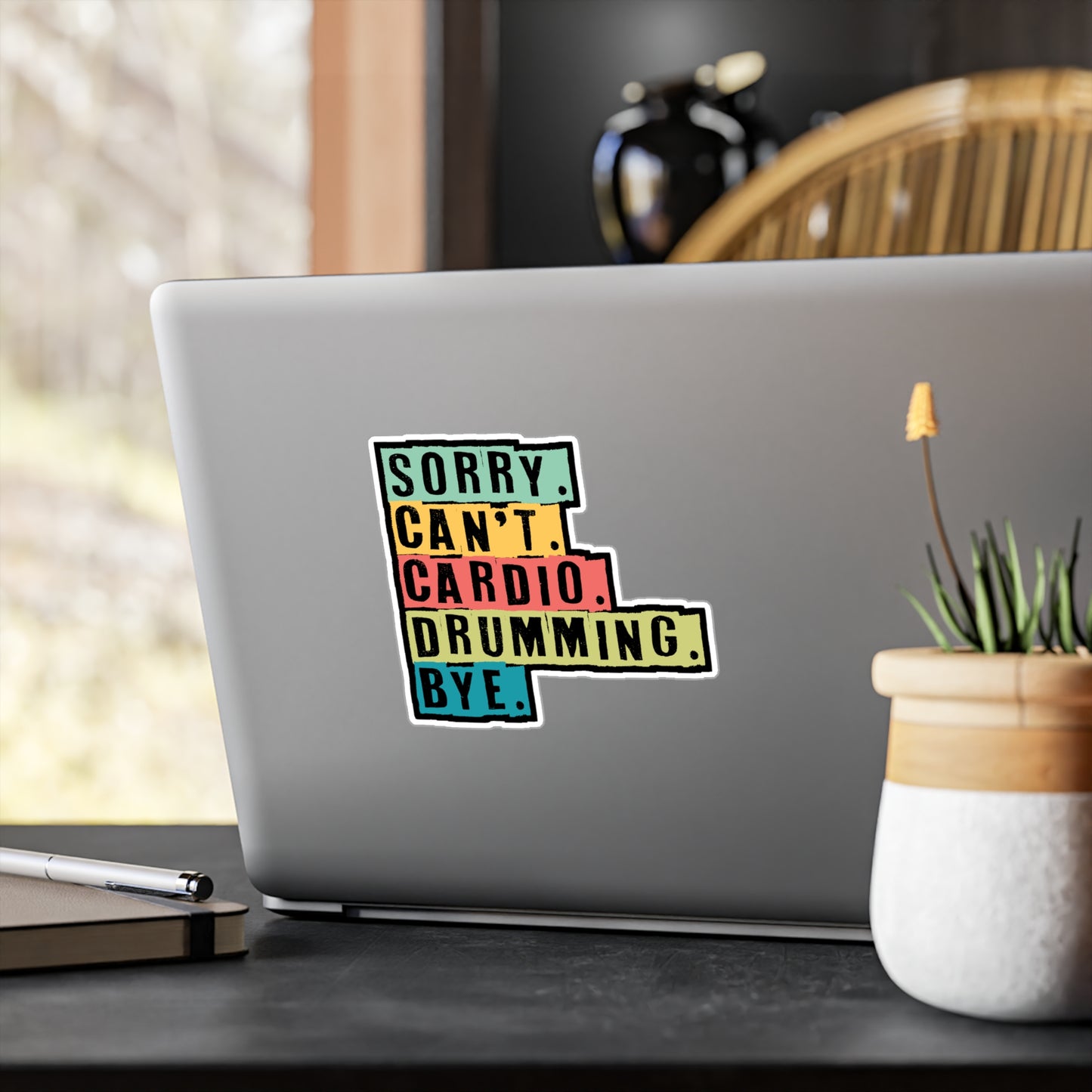 Sorry Cant Drumming - Drums Sticker for Car Window Laptop Sticker. Water Bottle Sticker, Vinyl Drummer Decal, Drum kit Sticker - Drums Gift
